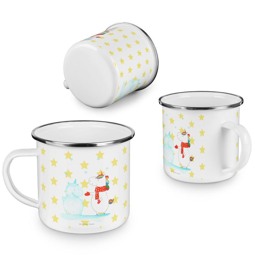 Camping Emaille Tasse Einhorn Schneemann Campingtasse, Trinkbecher, Metalltasse, Outdoor Tasse, Emaille Trinkbecher, Blechtasse Outdoor, Emaille Campingbecher, Edelstahl Trinkbecher, Metalltasse für Camping, Kaffee Blechtasse, Camping Tasse Metall, Einhorn, Einhörner, Einhorn Deko, Pegasus, Unicorn, Schneemann, Winter, Schnee, Kuchen, Weihnachten, kalt, Mütze, Handschuhe, X-Mas