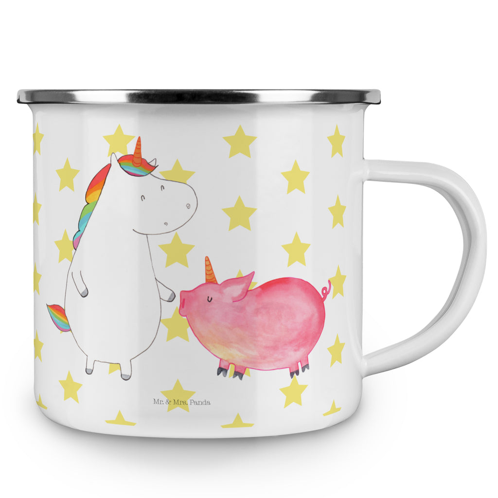 Camping Emaille Tasse Einhorn + Schweinhorn Campingtasse, Trinkbecher, Metalltasse, Outdoor Tasse, Emaille Trinkbecher, Blechtasse Outdoor, Emaille Campingbecher, Edelstahl Trinkbecher, Metalltasse für Camping, Kaffee Blechtasse, Camping Tasse Metall, Einhorn, Einhörner, Einhorn Deko, Pegasus, Unicorn, Freundschaft, Schweinhorn, Schwein, Freundin, Schweinchen