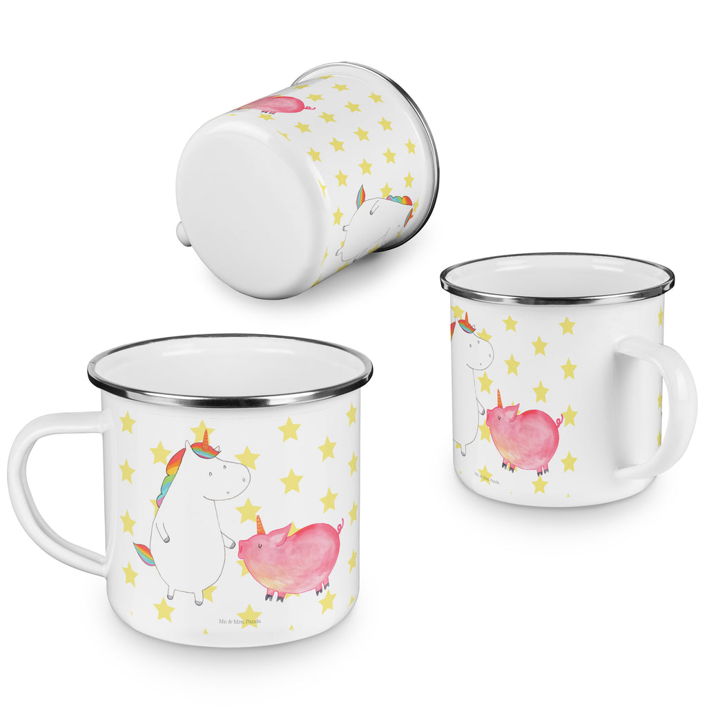 Camping Emaille Tasse Einhorn + Schweinhorn Campingtasse, Trinkbecher, Metalltasse, Outdoor Tasse, Emaille Trinkbecher, Blechtasse Outdoor, Emaille Campingbecher, Edelstahl Trinkbecher, Metalltasse für Camping, Kaffee Blechtasse, Camping Tasse Metall, Einhorn, Einhörner, Einhorn Deko, Pegasus, Unicorn, Freundschaft, Schweinhorn, Schwein, Freundin, Schweinchen