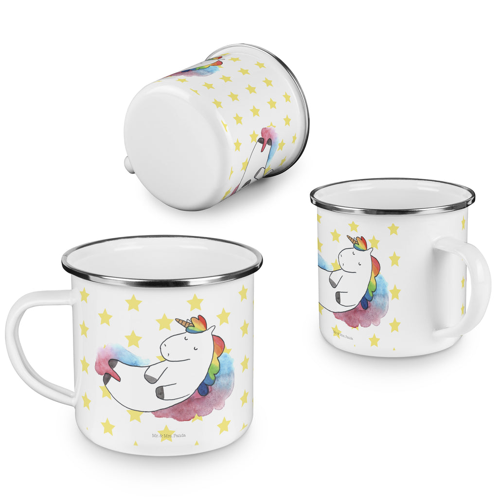 Camping Emaille Tasse Einhorn Wolke 7 Campingtasse, Trinkbecher, Metalltasse, Outdoor Tasse, Emaille Trinkbecher, Blechtasse Outdoor, Emaille Campingbecher, Edelstahl Trinkbecher, Metalltasse für Camping, Kaffee Blechtasse, Camping Tasse Metall, Einhorn, Einhörner, Einhorn Deko, Pegasus, Unicorn, verliebt, Menschen, witzig, lustig, Geschenk, Glaube, Realität, Lächeln
