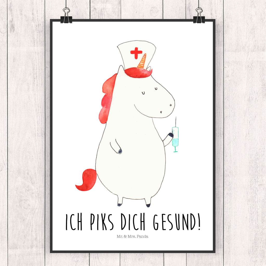 Poster Einhorn Krankenschwester Poster, Wandposter, Bild, Wanddeko, Küchenposter, Kinderposter, Wanddeko Bild, Raumdekoration, Wanddekoration, Handgemaltes Poster, Mr. & Mrs. Panda Poster, Designposter, Kunstdruck, Posterdruck, Einhorn, Einhörner, Einhorn Deko, Pegasus, Unicorn, Krankenschwester Geschenk, Krankenpfleger Geschenk, Krankenpflegerin, Krankenschwester Dankeschön, Krankenhaus, Ärztin Geschenk