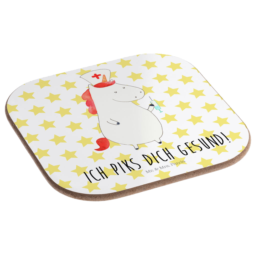 Quadratische Untersetzer Einhorn Krankenschwester Bierdeckel, Glasuntersetzer, Untersetzer Gläser, Getränkeuntersetzer, Einhorn, Einhörner, Einhorn Deko, Pegasus, Unicorn, Krankenschwester Geschenk, Krankenpfleger Geschenk, Krankenpflegerin, Krankenschwester Dankeschön, Krankenhaus, Ärztin Geschenk