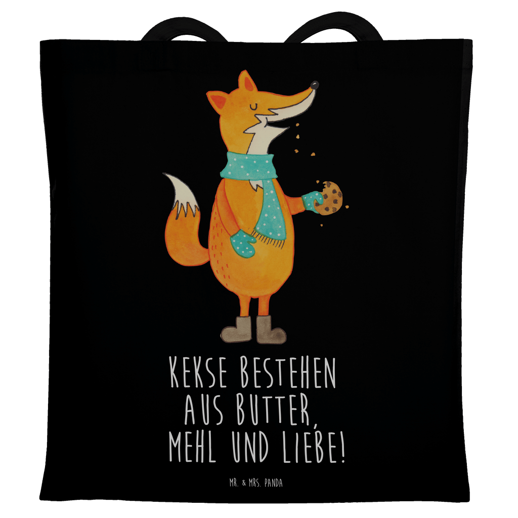 Tragetasche Fuchs Keks Beuteltasche, Beutel, Einkaufstasche, Jutebeutel, Stoffbeutel, Fuchs, Füchse, Backen Spruch, Kekse, Winter, Weihnachtszeit, Plätzchen, Liebe, Küche Deko