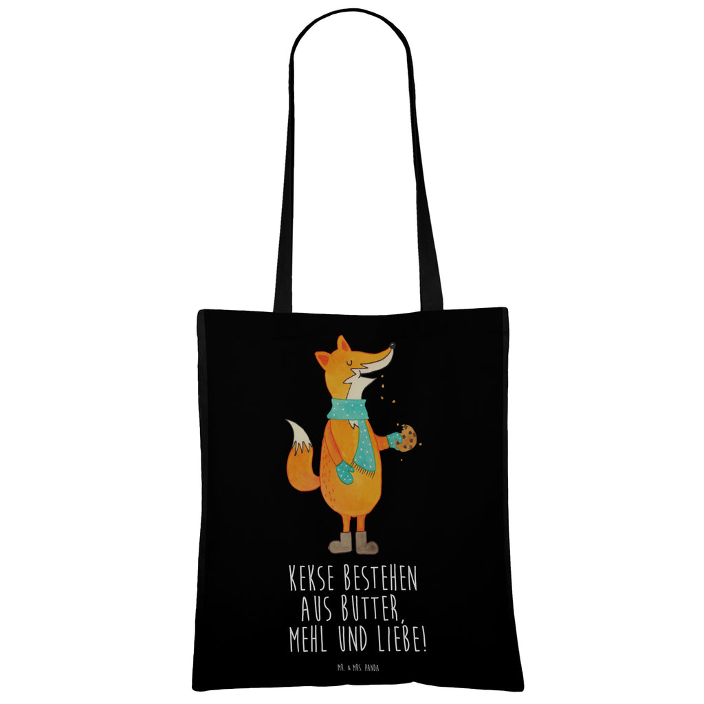 Tragetasche Fuchs Keks Beuteltasche, Beutel, Einkaufstasche, Jutebeutel, Stoffbeutel, Fuchs, Füchse, Backen Spruch, Kekse, Winter, Weihnachtszeit, Plätzchen, Liebe, Küche Deko