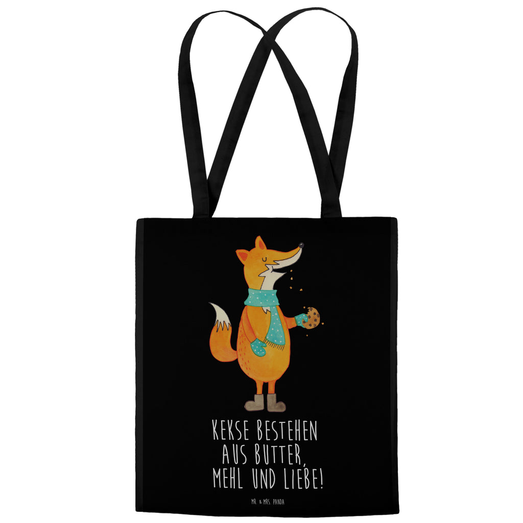Tragetasche Fuchs Keks Beuteltasche, Beutel, Einkaufstasche, Jutebeutel, Stoffbeutel, Fuchs, Füchse, Backen Spruch, Kekse, Winter, Weihnachtszeit, Plätzchen, Liebe, Küche Deko
