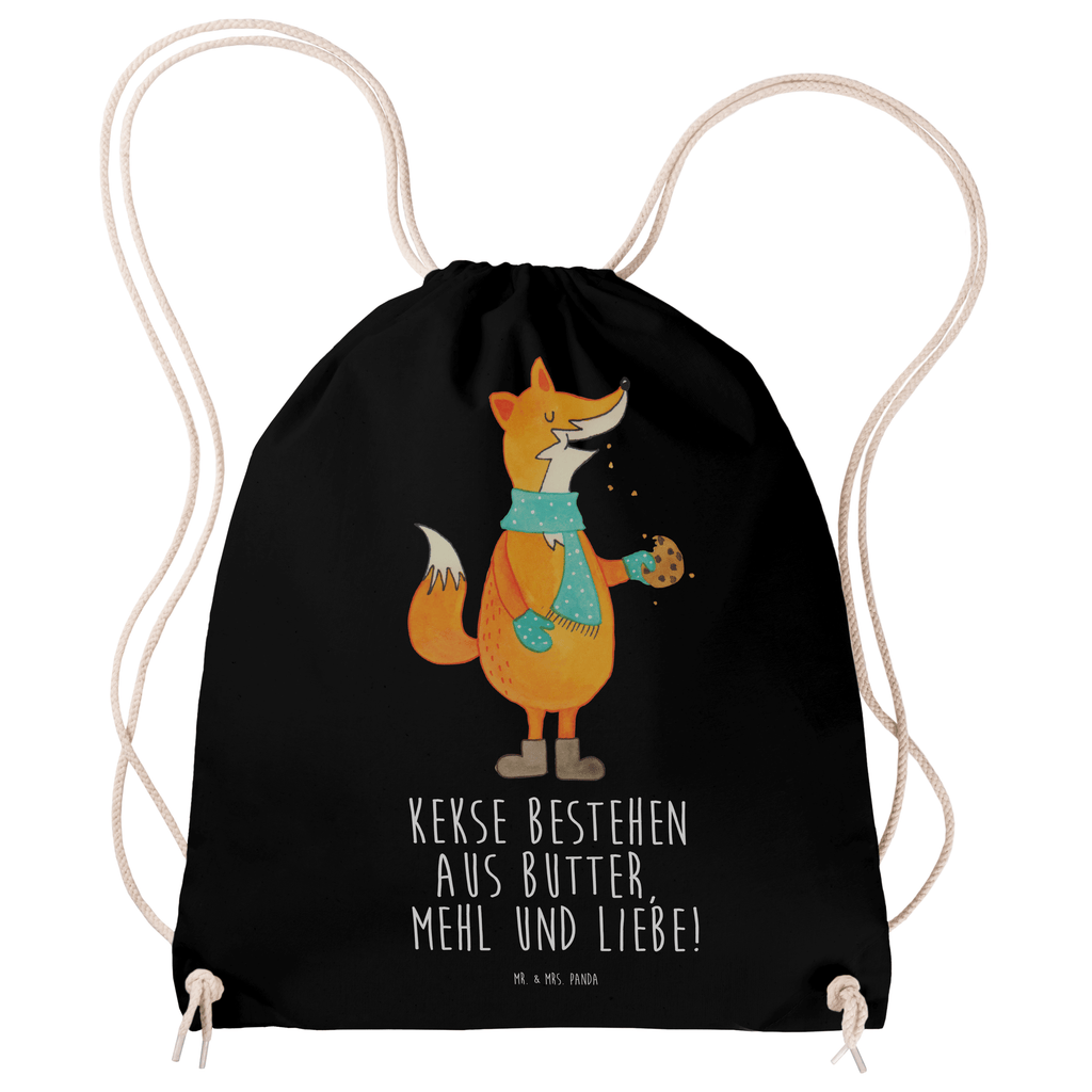 Sportbeutel Fuchs Keks Turnbeutel, Beutel, Sporttasche, Tasche, Stoffbeutel, Fuchs, Füchse, Backen Spruch, Kekse, Winter, Weihnachtszeit, Plätzchen, Liebe, Küche Deko