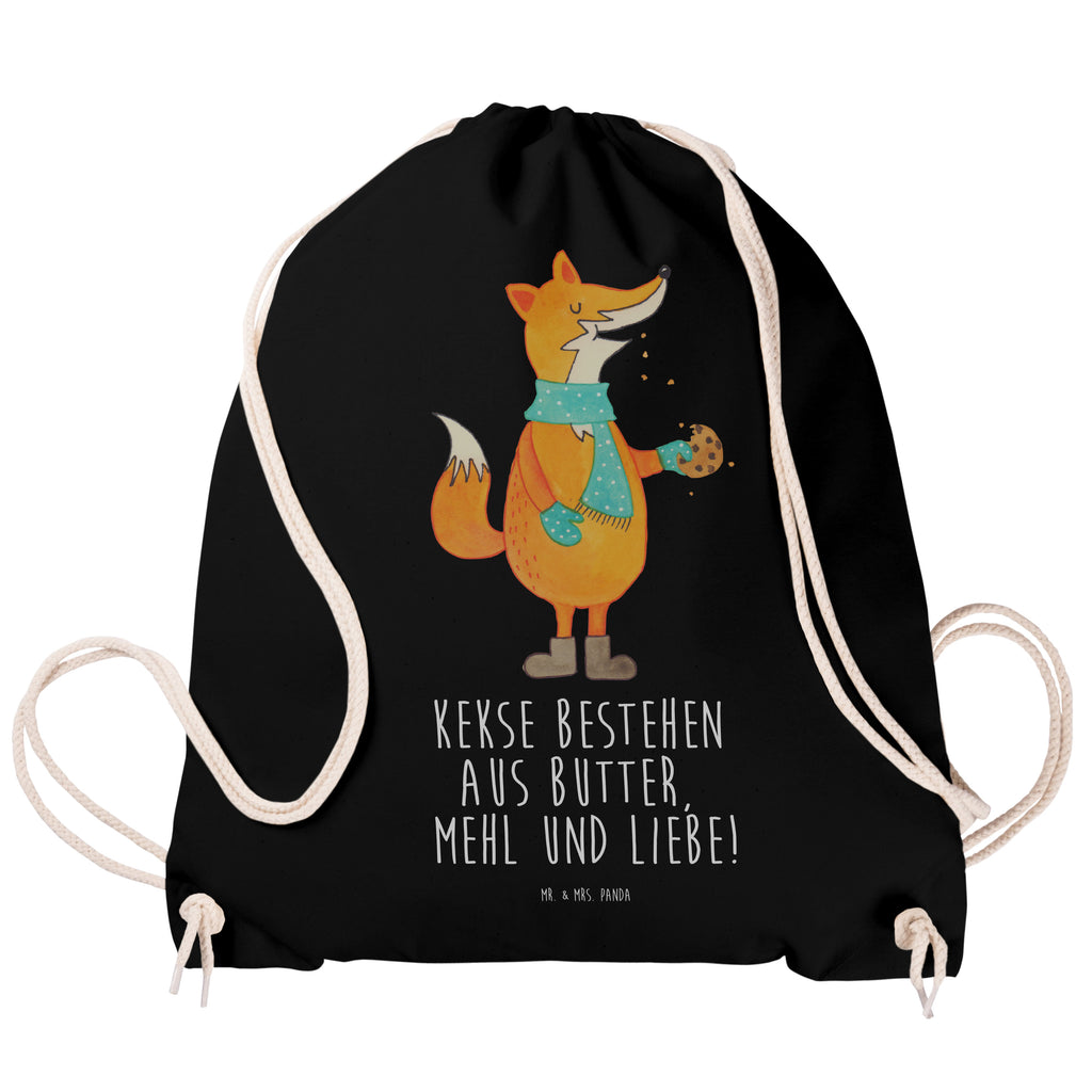 Sportbeutel Fuchs Keks Turnbeutel, Beutel, Sporttasche, Tasche, Stoffbeutel, Fuchs, Füchse, Backen Spruch, Kekse, Winter, Weihnachtszeit, Plätzchen, Liebe, Küche Deko