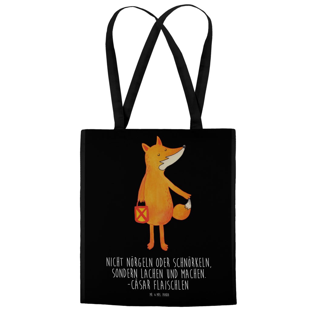Tragetasche Fuchs Laterne Beuteltasche, Beutel, Einkaufstasche, Jutebeutel, Stoffbeutel, Fuchs, Füchse, Spruch trösten, Liebeskummer Spruch, Laterne, Sankt Martin, Laternenumzug, Aufmuntern, Cäsar Otto Hugo Flaischlen