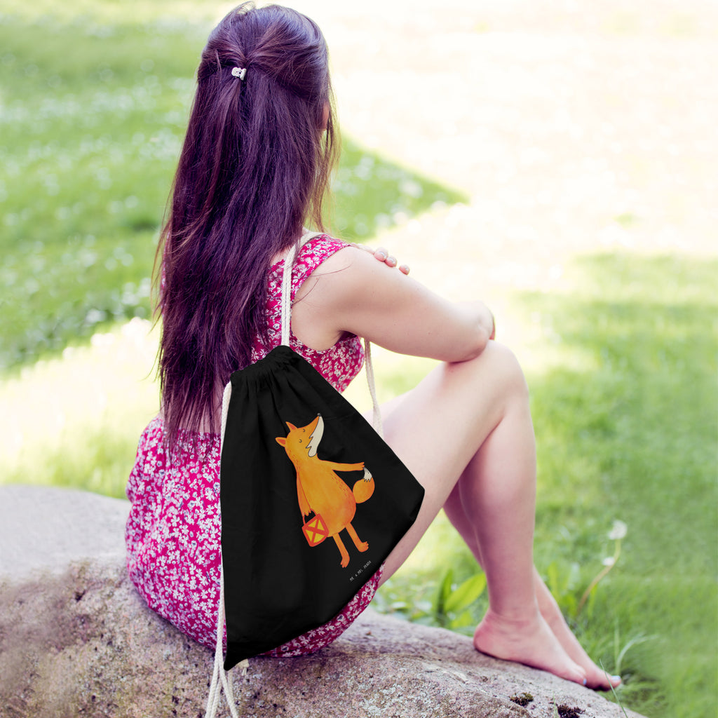 Sportbeutel Fuchs Laterne Turnbeutel, Beutel, Sporttasche, Tasche, Stoffbeutel, Fuchs, Füchse, Spruch trösten, Liebeskummer Spruch, Laterne, Sankt Martin, Laternenumzug, Aufmuntern, Cäsar Otto Hugo Flaischlen