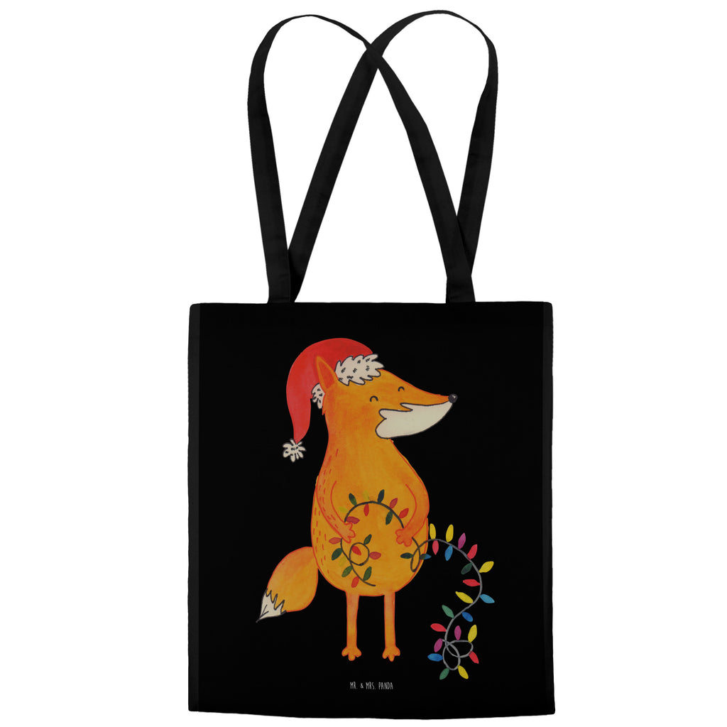 Tragetasche Fuchs Weihnachten Beuteltasche, Beutel, Einkaufstasche, Jutebeutel, Stoffbeutel, Winter, Weihnachten, Weihnachtsdeko, Nikolaus, Advent, Heiligabend, Wintermotiv, Fuchs, Füchse, Spruch schön, Geschenk Weihnachten, Weihnachtsmann, Weihnachtszeit