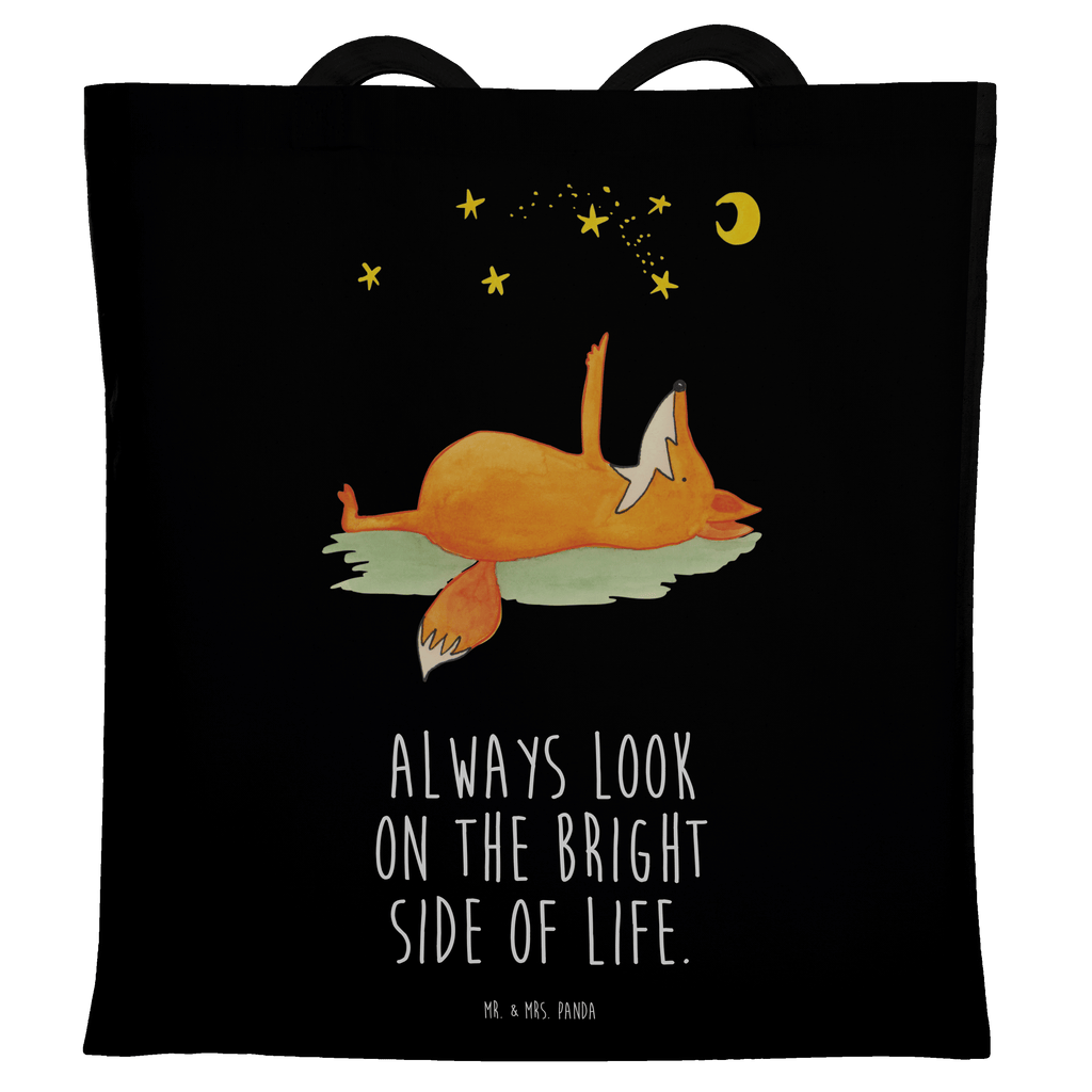 Tragetasche Fuchs Sterne Beuteltasche, Beutel, Einkaufstasche, Jutebeutel, Stoffbeutel, Fuchs, Füchse, tröstende Worte, Spruch positiv, Spruch schön, Romantik, Always Look on the Bright Side of Life