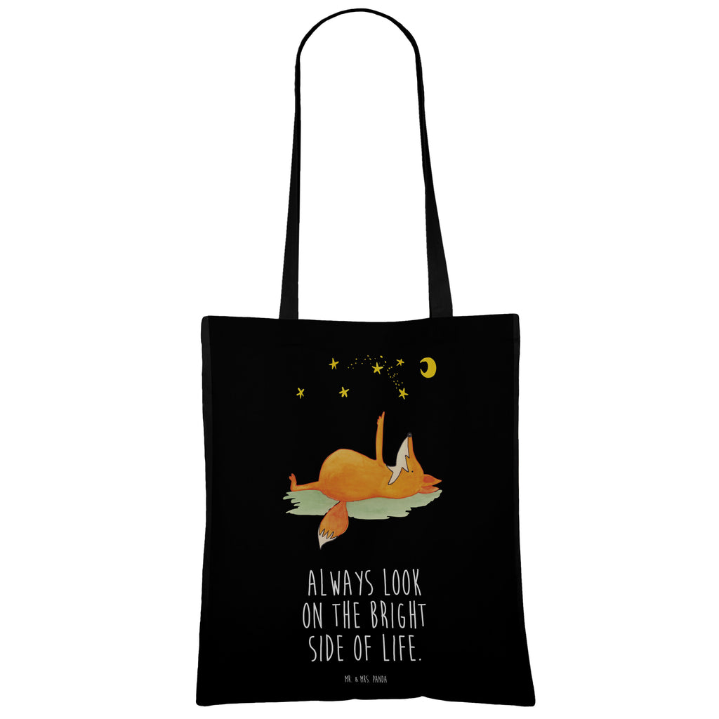 Tragetasche Fuchs Sterne Beuteltasche, Beutel, Einkaufstasche, Jutebeutel, Stoffbeutel, Fuchs, Füchse, tröstende Worte, Spruch positiv, Spruch schön, Romantik, Always Look on the Bright Side of Life
