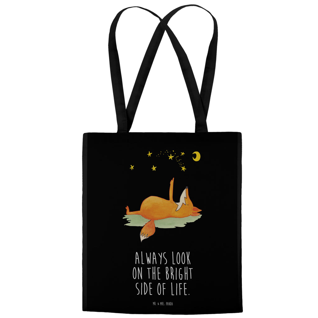 Tragetasche Fuchs Sterne Beuteltasche, Beutel, Einkaufstasche, Jutebeutel, Stoffbeutel, Fuchs, Füchse, tröstende Worte, Spruch positiv, Spruch schön, Romantik, Always Look on the Bright Side of Life