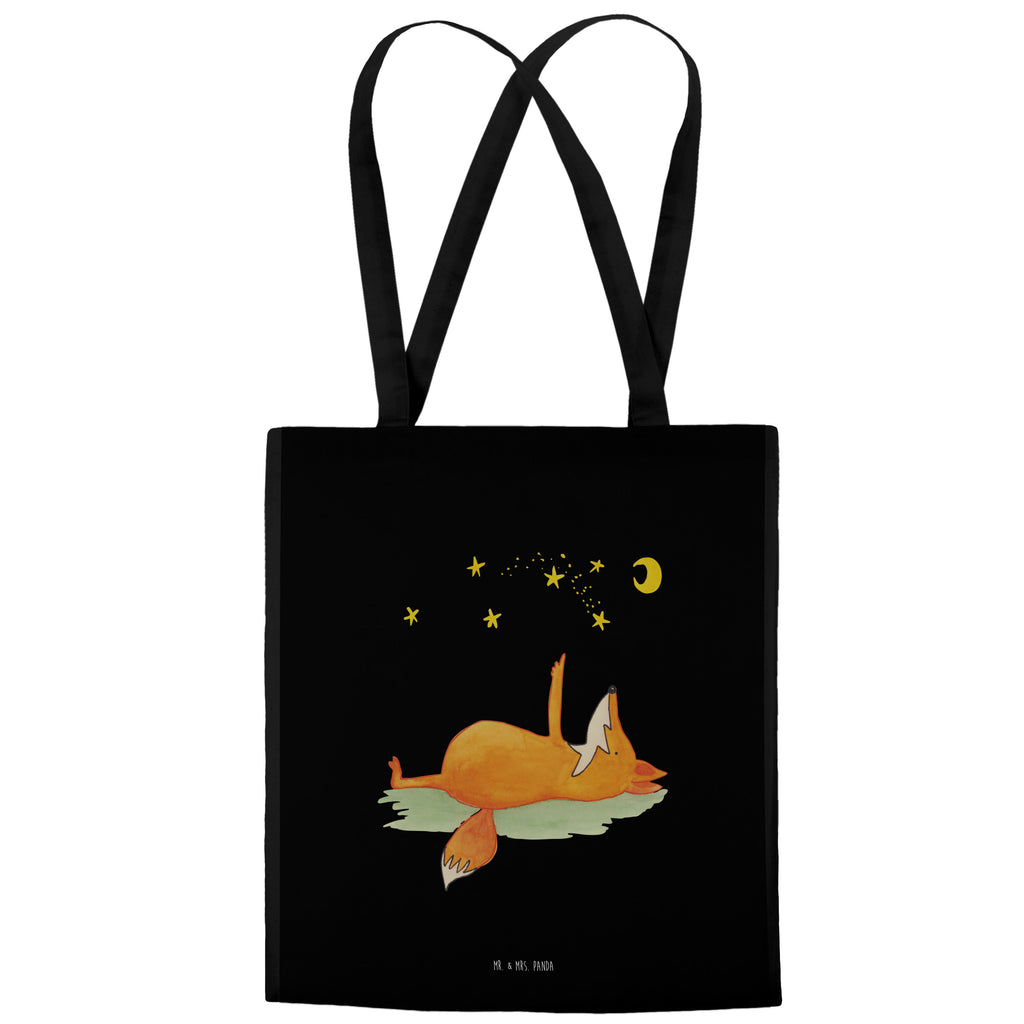 Tragetasche Fuchs Sterne Beuteltasche, Beutel, Einkaufstasche, Jutebeutel, Stoffbeutel, Fuchs, Füchse, tröstende Worte, Spruch positiv, Spruch schön, Romantik, Always Look on the Bright Side of Life
