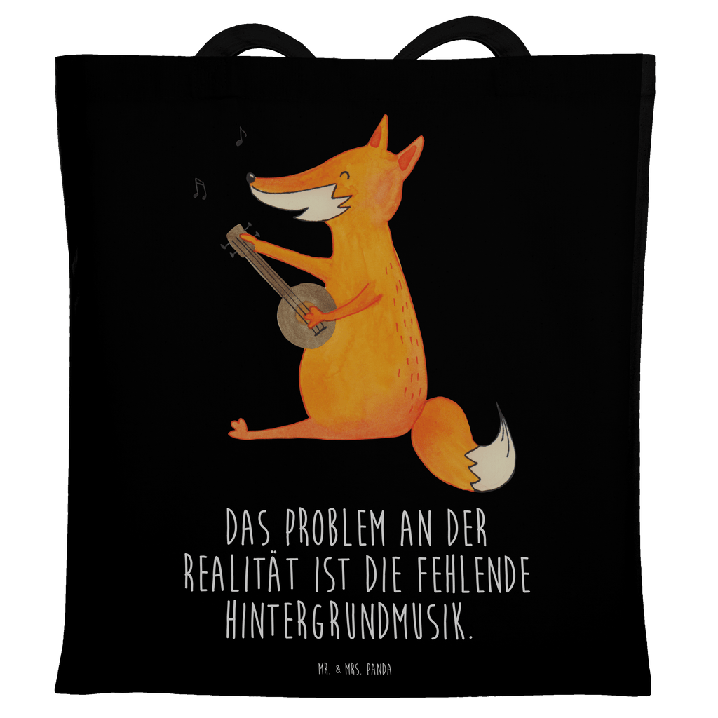 Tragetasche Fuchs Gitarre Beuteltasche, Beutel, Einkaufstasche, Jutebeutel, Stoffbeutel, Fuchs, Füchse, Geschenk Musiker, Musik Spruch, Musikerin, Sänger, Sängerin, Gitarre