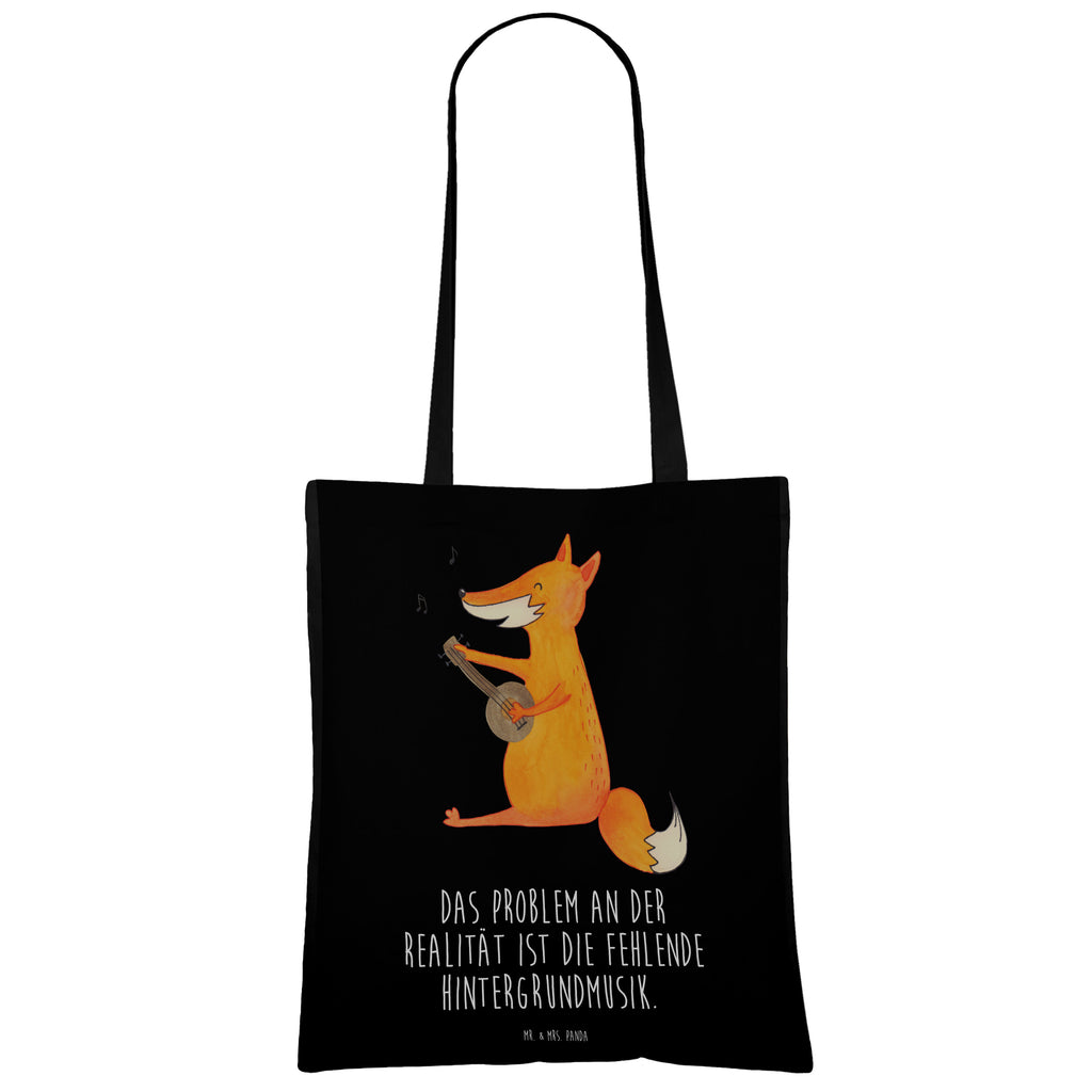 Tragetasche Fuchs Gitarre Beuteltasche, Beutel, Einkaufstasche, Jutebeutel, Stoffbeutel, Fuchs, Füchse, Geschenk Musiker, Musik Spruch, Musikerin, Sänger, Sängerin, Gitarre