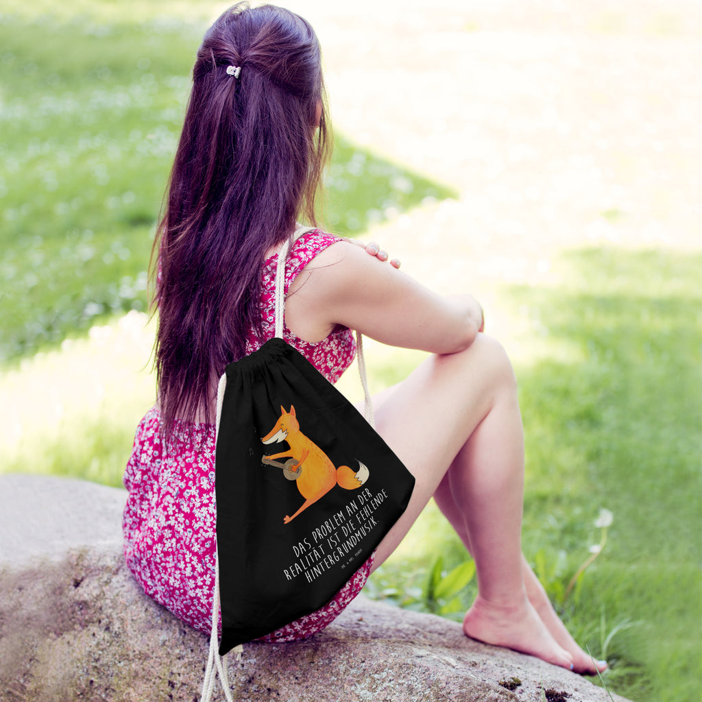 Sportbeutel Fuchs Gitarre Turnbeutel, Beutel, Sporttasche, Tasche, Stoffbeutel, Fuchs, Füchse, Geschenk Musiker, Musik Spruch, Musikerin, Sänger, Sängerin, Gitarre