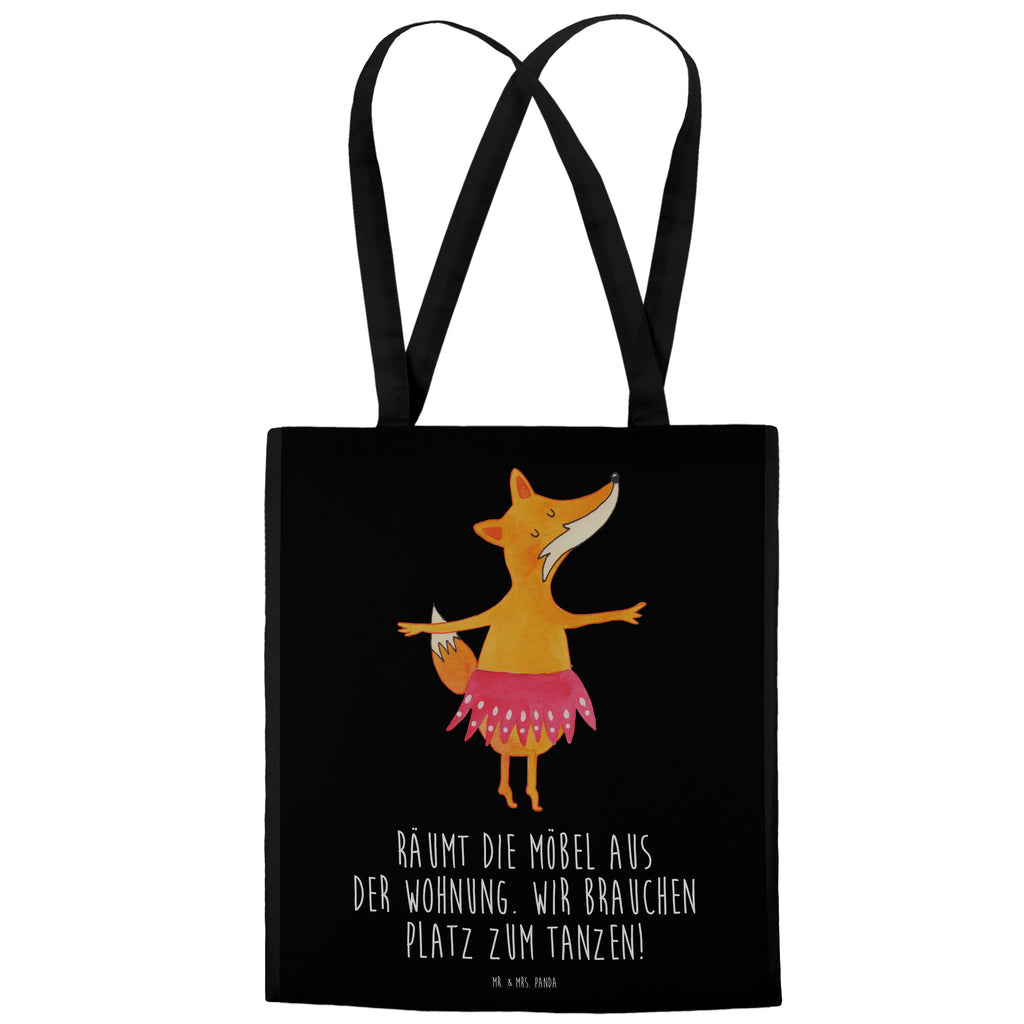 Tragetasche Fuchs Ballerina Beuteltasche, Beutel, Einkaufstasche, Jutebeutel, Stoffbeutel, Fuchs, Fuchs Spruch, Füchse, Füchsin, Ballerina, Ballett, Tänzerin, Tanzen, Party, Einladung, Geburtstag