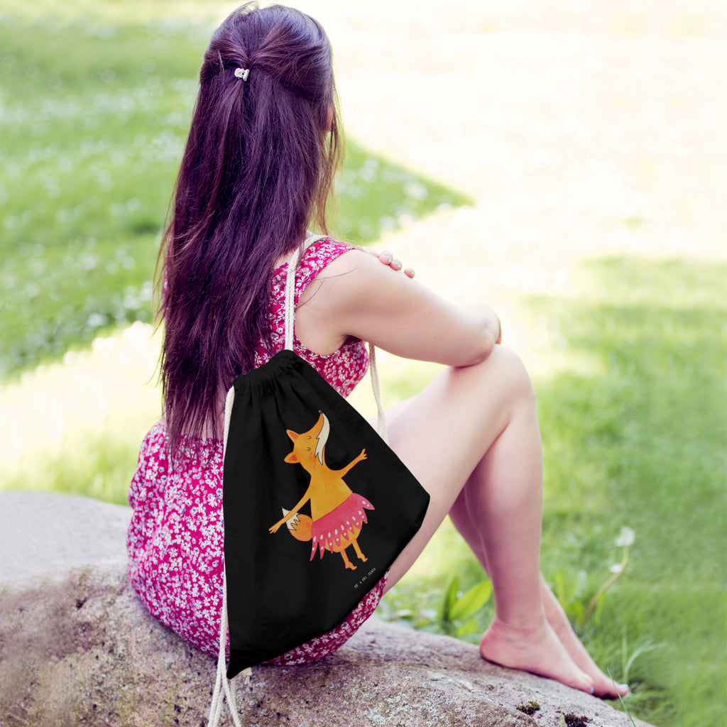 Sportbeutel Fuchs Ballerina Turnbeutel, Beutel, Sporttasche, Tasche, Stoffbeutel, Fuchs, Fuchs Spruch, Füchse, Füchsin, Ballerina, Ballett, Tänzerin, Tanzen, Party, Einladung, Geburtstag