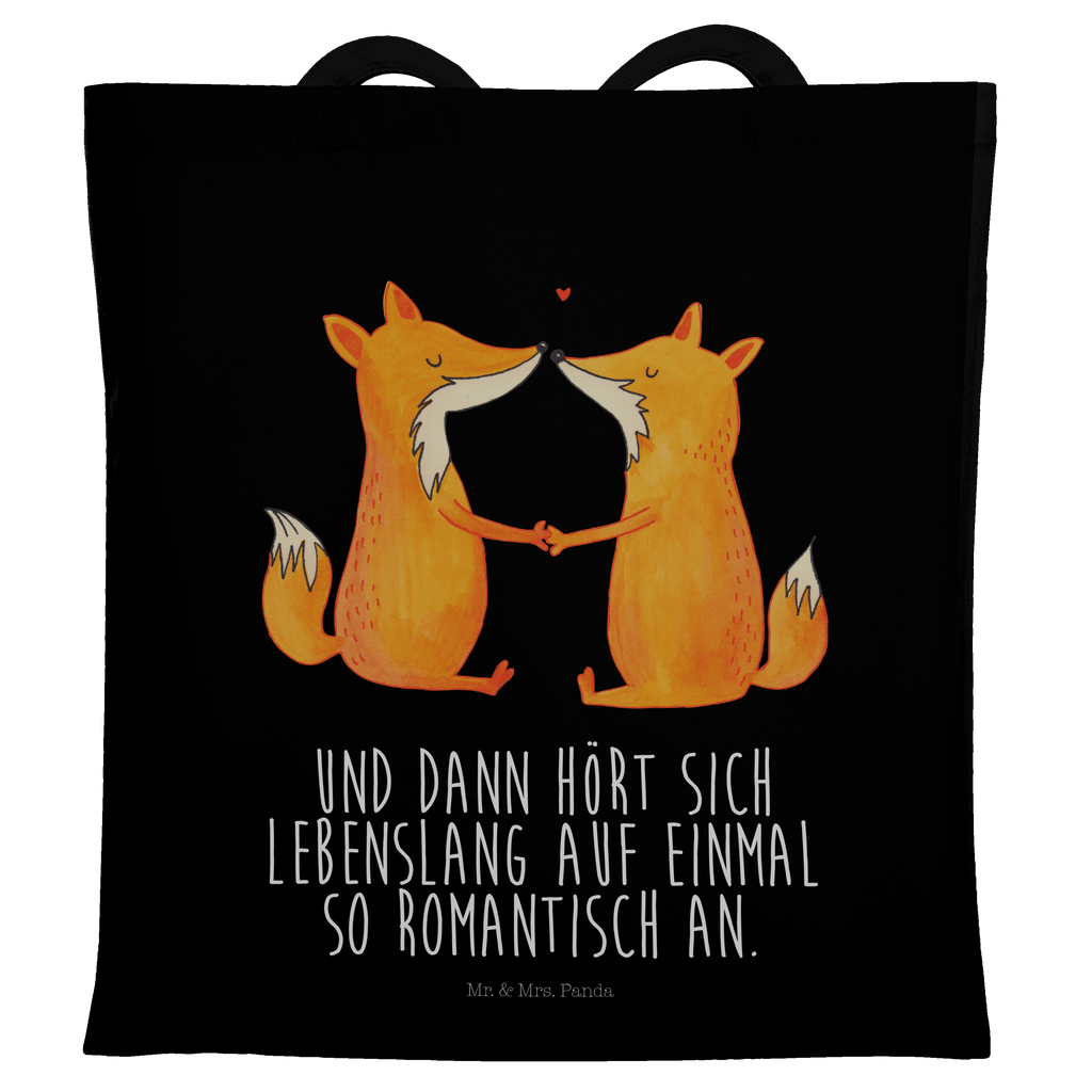 Tragetasche Füchse Liebe Beuteltasche, Beutel, Einkaufstasche, Jutebeutel, Stoffbeutel, Fuchs, Füchse, Fox, Liebe, Liebespaar, Paar, Partner, Freundin, Freund, Ehe, Verlobte, Ehemann, Ehefrau, Liebesbeweis