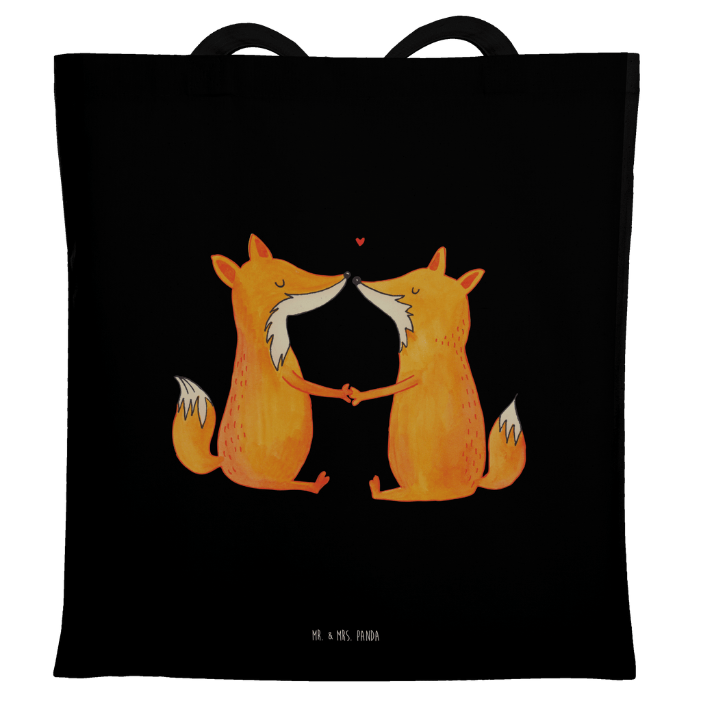Tragetasche Füchse Liebe Beuteltasche, Beutel, Einkaufstasche, Jutebeutel, Stoffbeutel, Fuchs, Füchse, Fox, Liebe, Liebespaar, Paar, Partner, Freundin, Freund, Ehe, Verlobte, Ehemann, Ehefrau, Liebesbeweis