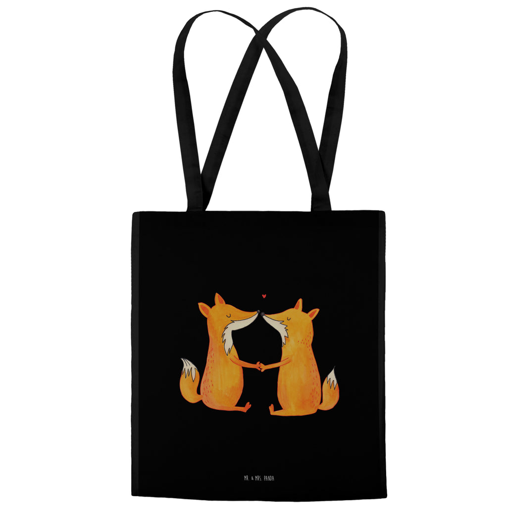 Tragetasche Füchse Liebe Beuteltasche, Beutel, Einkaufstasche, Jutebeutel, Stoffbeutel, Fuchs, Füchse, Fox, Liebe, Liebespaar, Paar, Partner, Freundin, Freund, Ehe, Verlobte, Ehemann, Ehefrau, Liebesbeweis