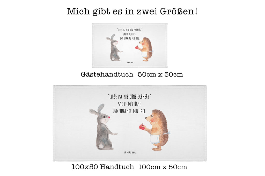 Gäste Handtuch Liebe ist nie ohne Schmerz Gästetuch, Reisehandtuch, Sport Handtuch, Frottier, Kinder Handtuch, Tiermotive, Gute Laune, lustige Sprüche, Tiere, Igel und Hase, Igel, Hase, Liebe Spruch, Liebeskummer Geschenk, Herzschmerz, Trösten, Trennungsschmerz, Spruch romantisch