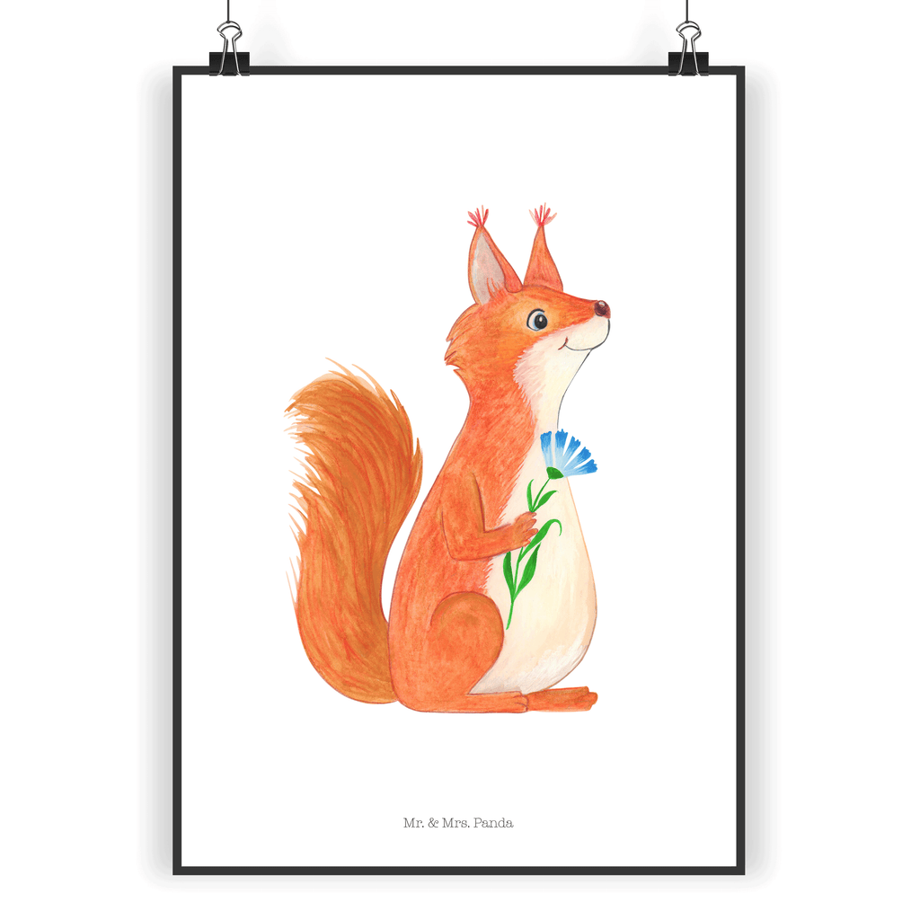 Poster Eichhörnchen Blume Poster, Wandposter, Bild, Wanddeko, Küchenposter, Kinderposter, Wanddeko Bild, Raumdekoration, Wanddekoration, Handgemaltes Poster, Mr. & Mrs. Panda Poster, Designposter, Kunstdruck, Posterdruck, Tiermotive, Gute Laune, lustige Sprüche, Tiere, Eichhörnchen, Eichhorn, Spruch positiv, Lachen, Spaß, Motivation Sprüche, Motivation Bilder, glücklich Spruch, Spruch Deko