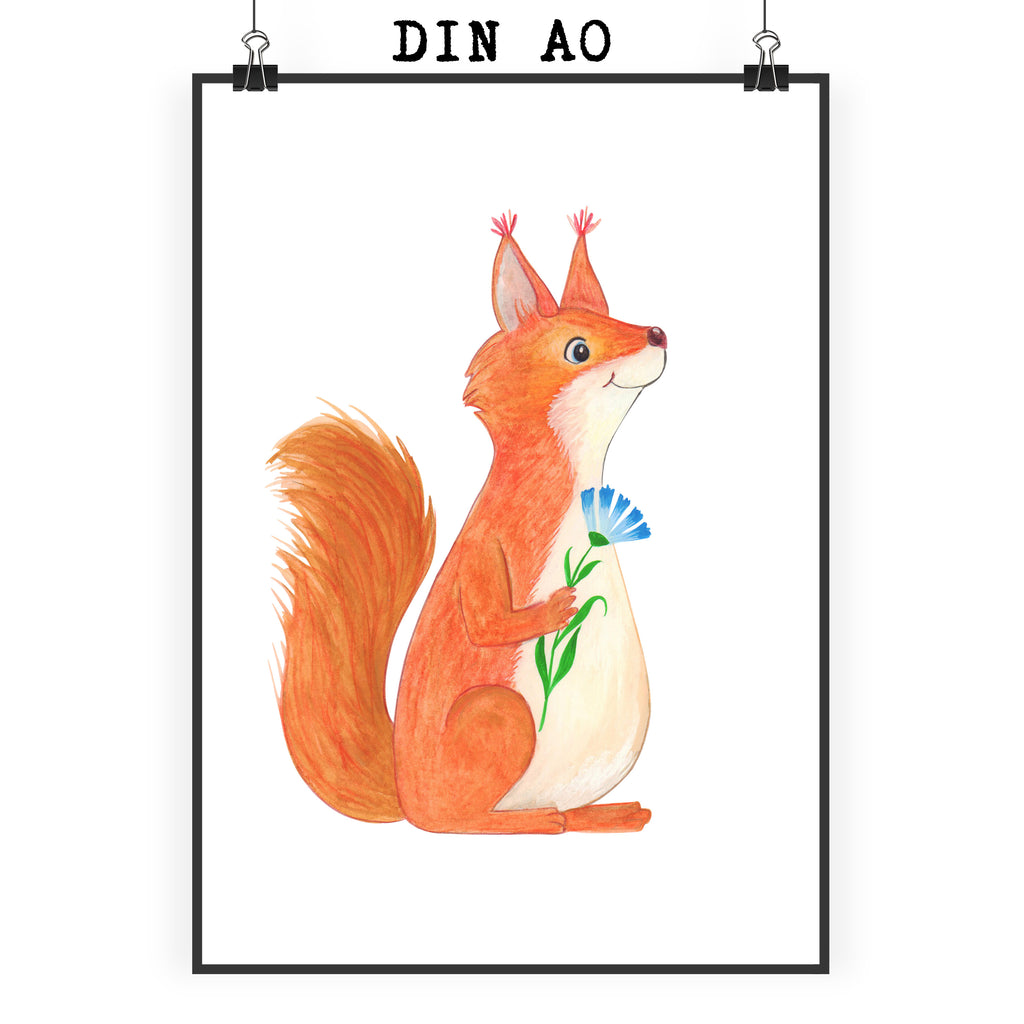 Poster Eichhörnchen Blume Poster, Wandposter, Bild, Wanddeko, Küchenposter, Kinderposter, Wanddeko Bild, Raumdekoration, Wanddekoration, Handgemaltes Poster, Mr. & Mrs. Panda Poster, Designposter, Kunstdruck, Posterdruck, Tiermotive, Gute Laune, lustige Sprüche, Tiere, Eichhörnchen, Eichhorn, Spruch positiv, Lachen, Spaß, Motivation Sprüche, Motivation Bilder, glücklich Spruch, Spruch Deko