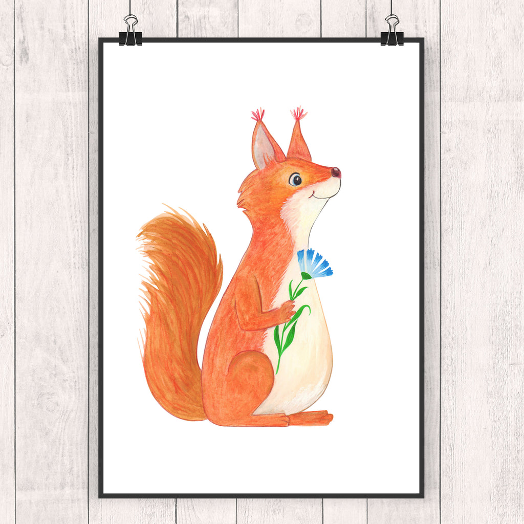 Poster Eichhörnchen Blume Poster, Wandposter, Bild, Wanddeko, Küchenposter, Kinderposter, Wanddeko Bild, Raumdekoration, Wanddekoration, Handgemaltes Poster, Mr. & Mrs. Panda Poster, Designposter, Kunstdruck, Posterdruck, Tiermotive, Gute Laune, lustige Sprüche, Tiere, Eichhörnchen, Eichhorn, Spruch positiv, Lachen, Spaß, Motivation Sprüche, Motivation Bilder, glücklich Spruch, Spruch Deko