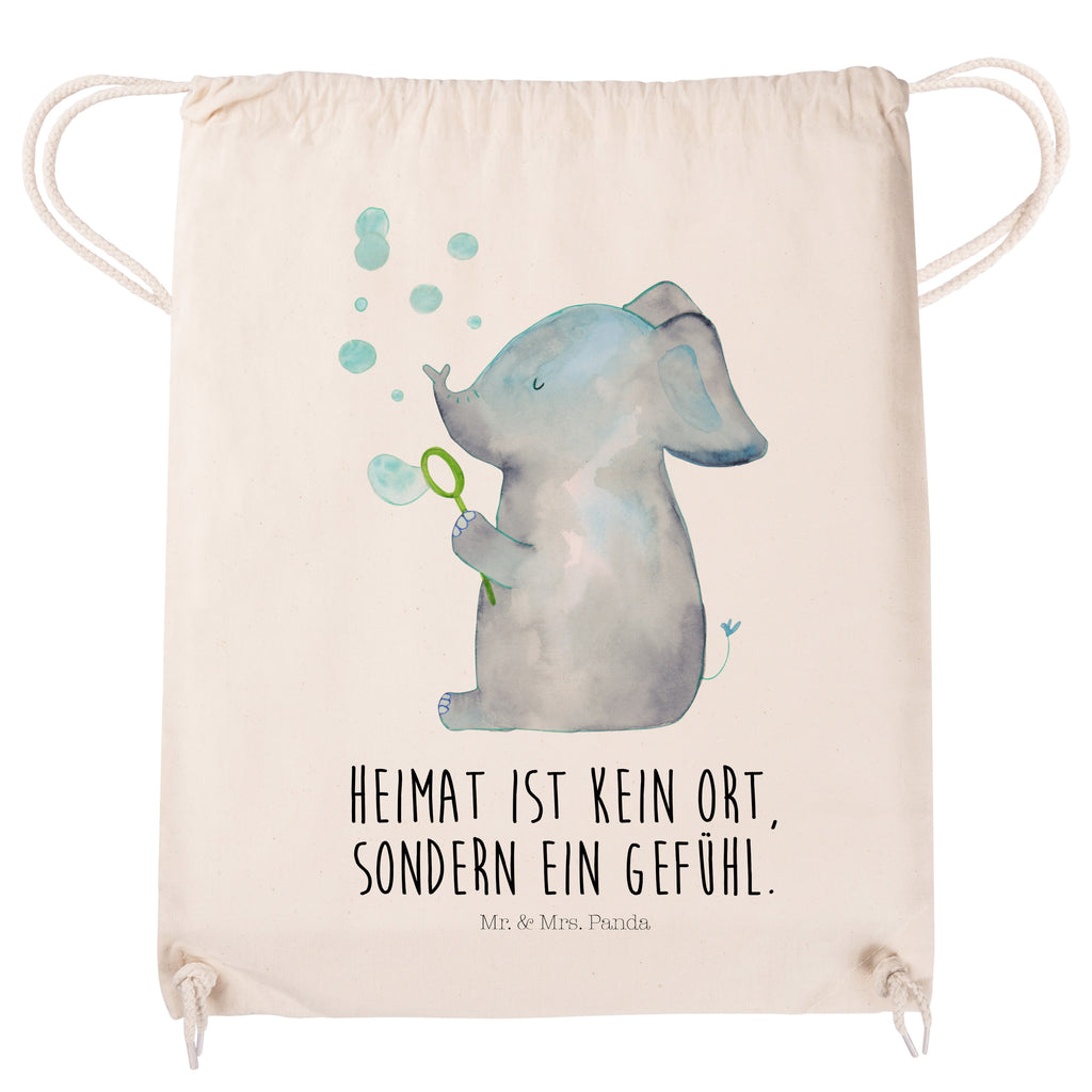 Sportbeutel Elefant Seifenblasen Turnbeutel, Beutel, Sporttasche, Tasche, Stoffbeutel, Tiermotive, Gute Laune, lustige Sprüche, Tiere, Elefant, Elefanten, Dickhäter, Rüsseltier, Seifenblasen, Liebe, Heimat, Gefühl. Daheim, Liebesbeweis, Liebesspruch