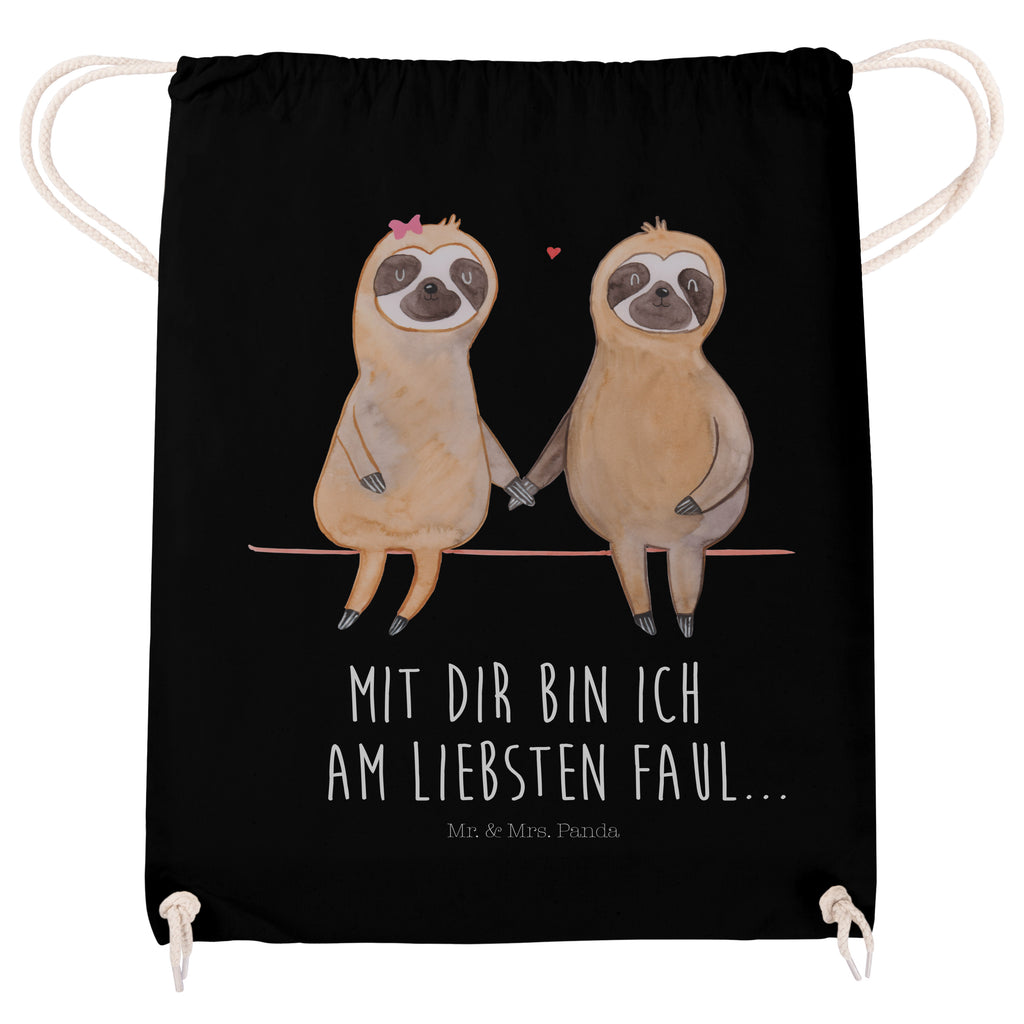 Sportbeutel Faultier Pärchen Turnbeutel, Beutel, Sporttasche, Tasche, Stoffbeutel, Faultier, Faultier Geschenk, Faultier Deko, Faultiere, faul, Lieblingstier, Liebe, Liebespaar, Faultierliebe, Faultierpärchen, verliebt, verlobt, gemeinsam, relaxen, Pärchen, Beziehung, Langsamkeit