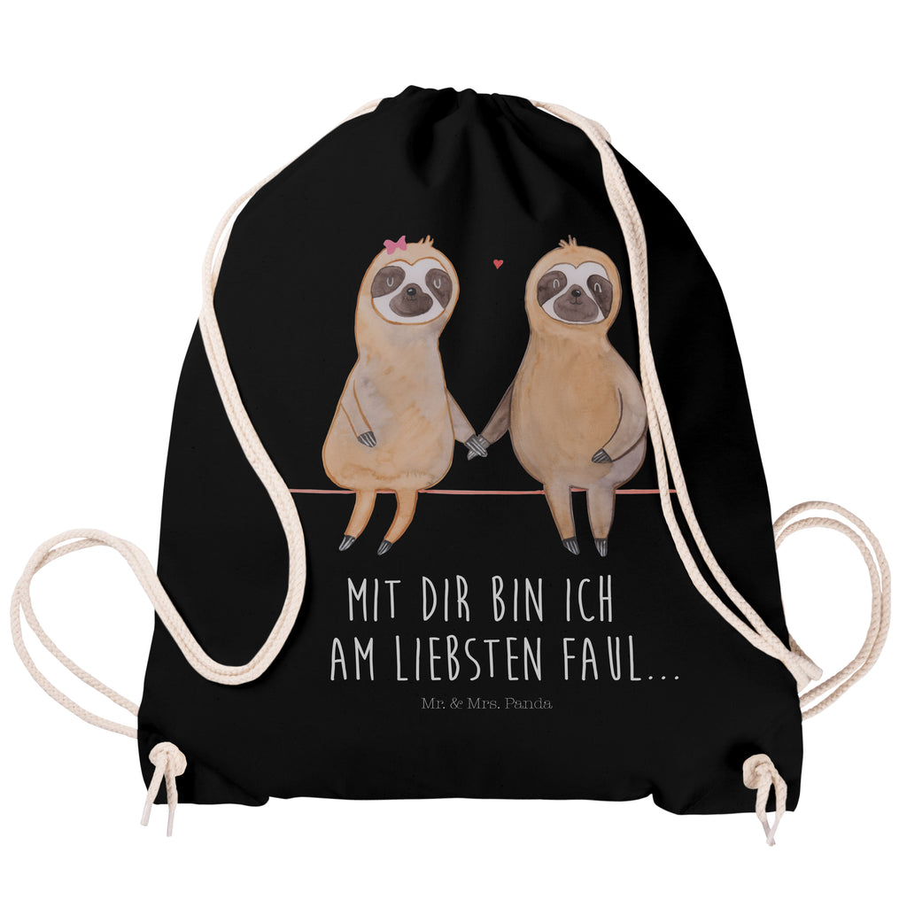 Sportbeutel Faultier Pärchen Turnbeutel, Beutel, Sporttasche, Tasche, Stoffbeutel, Faultier, Faultier Geschenk, Faultier Deko, Faultiere, faul, Lieblingstier, Liebe, Liebespaar, Faultierliebe, Faultierpärchen, verliebt, verlobt, gemeinsam, relaxen, Pärchen, Beziehung, Langsamkeit