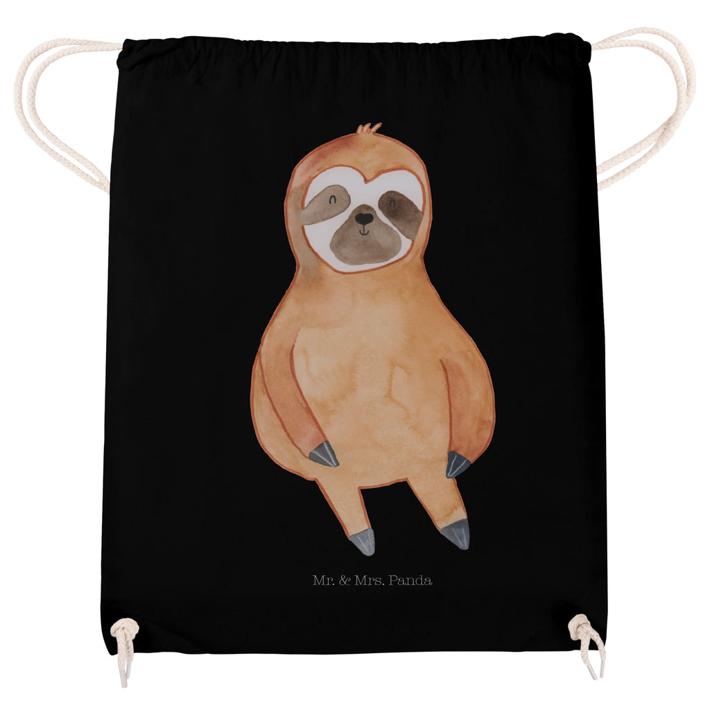 Sportbeutel Faultier Zufrieden Turnbeutel, Beutel, Sporttasche, Tasche, Stoffbeutel, Faultier, Faultier Geschenk, Faultier Deko, Faultiere, faul, Lieblingstier, Pause, relaxen, Glück, glücklich, zufrieden, happy, Zufriedenheit, Gelassenheit, Ruhe, Frieden