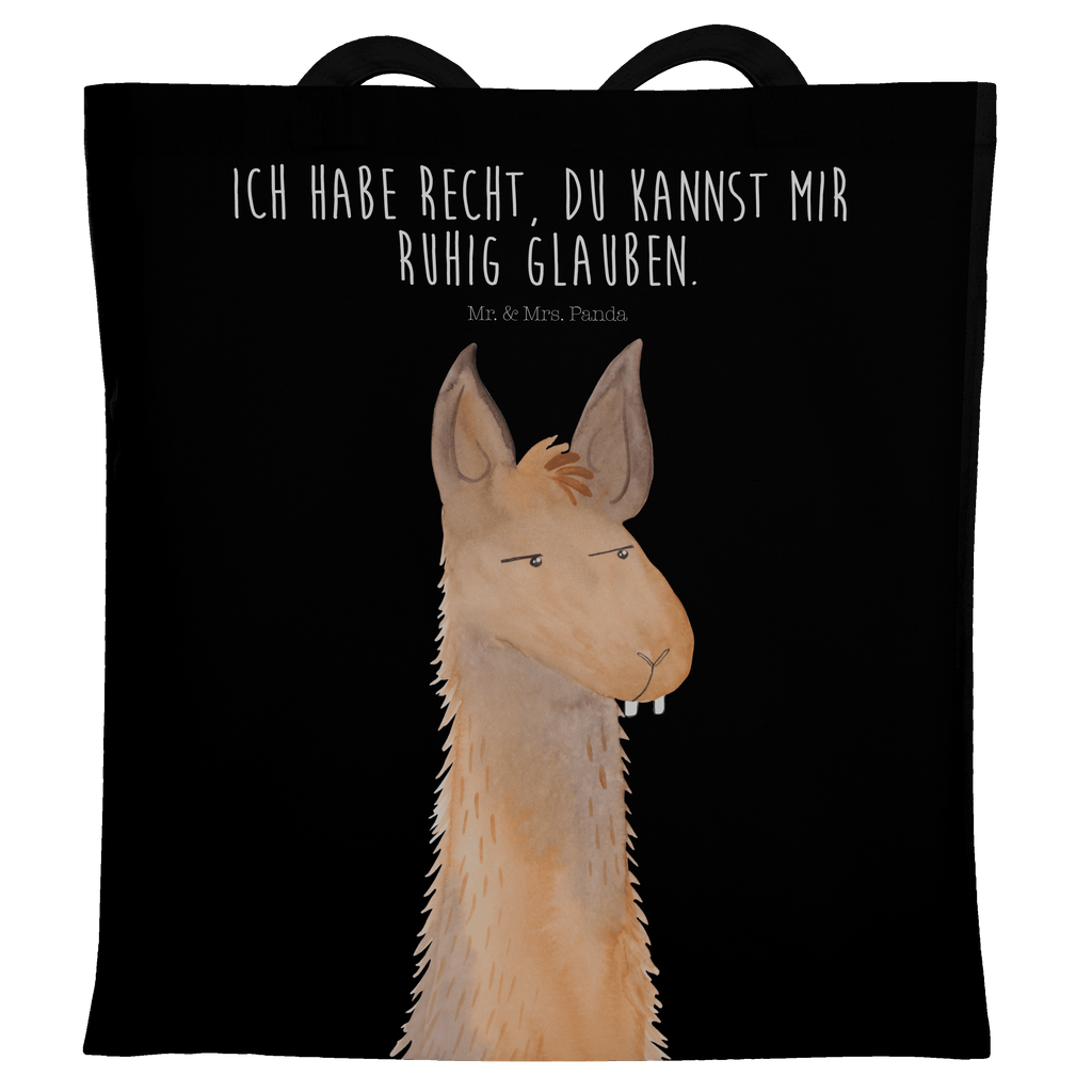Tragetasche Lamakopf genervt Beuteltasche, Beutel, Einkaufstasche, Jutebeutel, Stoffbeutel, Lama, Alpaka, Lamas, Recht haben, genervt sein, Freundin, beste Freundin, Partnerin, Büro, Büroalltag, Chef, Chefin, Azubi