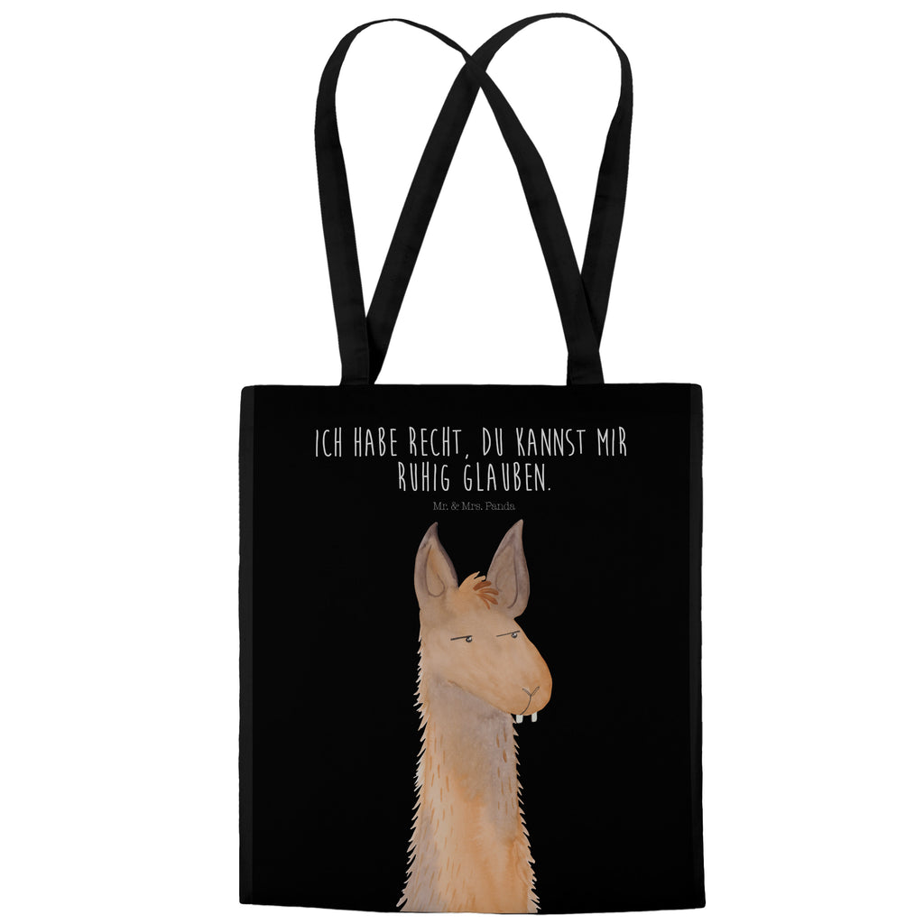 Tragetasche Lamakopf genervt Beuteltasche, Beutel, Einkaufstasche, Jutebeutel, Stoffbeutel, Lama, Alpaka, Lamas, Recht haben, genervt sein, Freundin, beste Freundin, Partnerin, Büro, Büroalltag, Chef, Chefin, Azubi