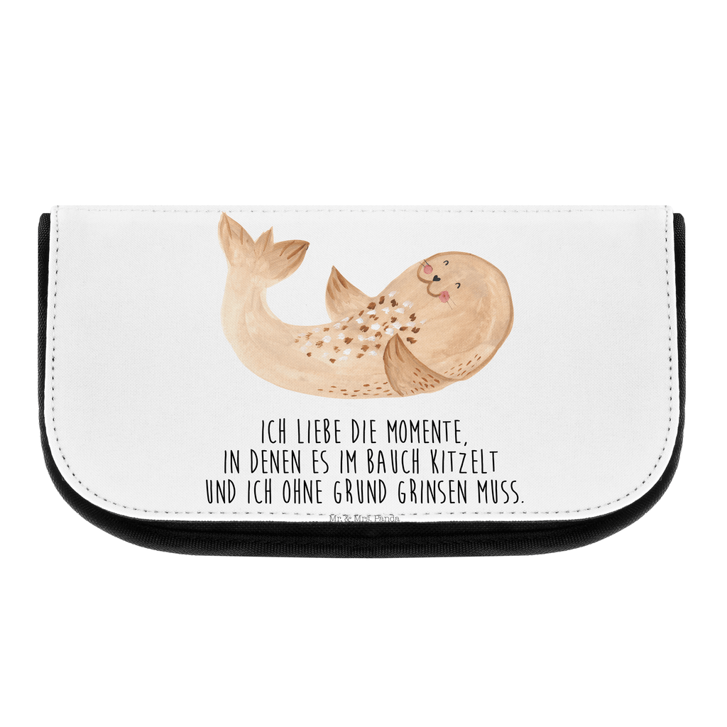 Kosmetiktasche Robbe liegend Kosmetikbeutel, Kulturtasche, Kulturbeutel, Schminktasche, Make-Up Tasche, Tiermotive, Gute Laune, lustige Sprüche, Tiere, Robbe, Robben, Seehund, Strand, Meerestier, Ostsee, Nordsee, Lachen, Freude