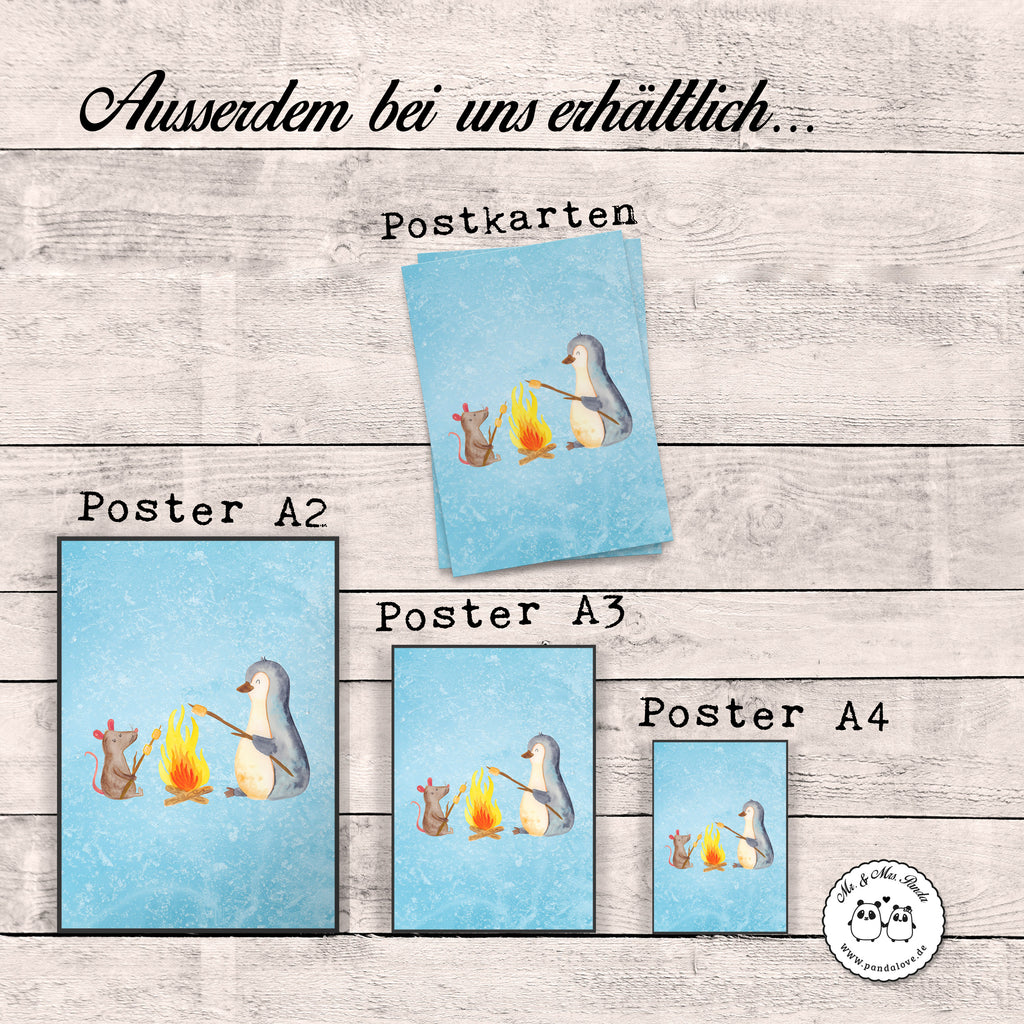 Poster Pinguin Lagerfeuer Poster, Wandposter, Bild, Wanddeko, Küchenposter, Kinderposter, Wanddeko Bild, Raumdekoration, Wanddekoration, Handgemaltes Poster, Mr. & Mrs. Panda Poster, Designposter, Kunstdruck, Posterdruck, Pinguin, Maus, Pinguine, Lagerfeuer, Leben, Arbeit, Job, Motivation, Büro, Büroalltag, Lebensspruch, Lebensmotivation, Neustart, Liebe, grillen, Feuer, Marshmallows