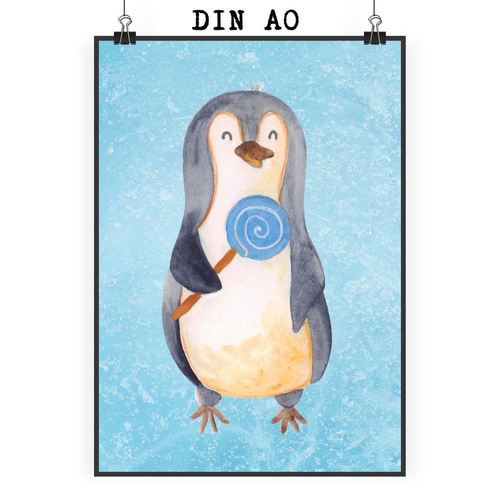 Poster Pinguin Lolli Poster, Wandposter, Bild, Wanddeko, Küchenposter, Kinderposter, Wanddeko Bild, Raumdekoration, Wanddekoration, Handgemaltes Poster, Mr. & Mrs. Panda Poster, Designposter, Kunstdruck, Posterdruck, Pinguin, Pinguine, Lolli, Süßigkeiten, Blödsinn, Spruch, Rebell, Gauner, Ganove, Rabauke