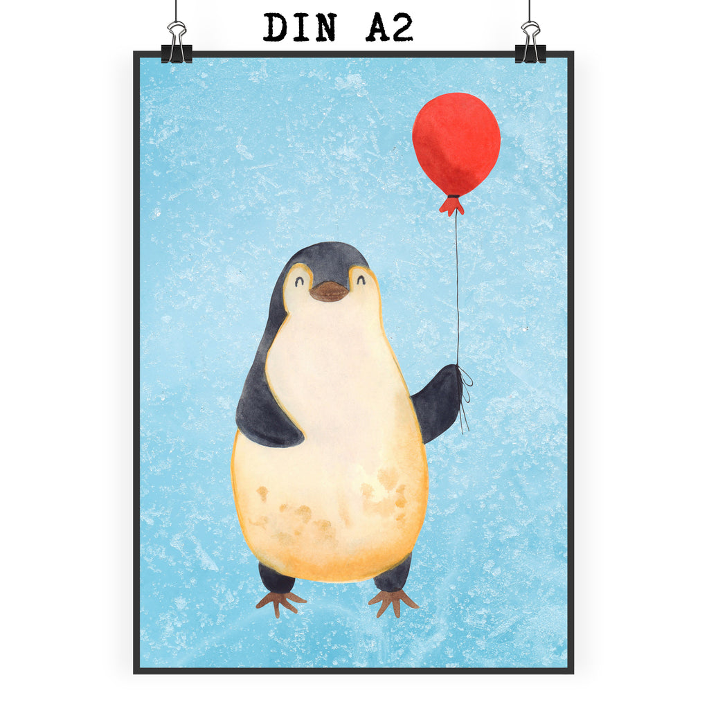Poster Pinguin Luftballon Poster, Wandposter, Bild, Wanddeko, Küchenposter, Kinderposter, Wanddeko Bild, Raumdekoration, Wanddekoration, Handgemaltes Poster, Mr. & Mrs. Panda Poster, Designposter, Kunstdruck, Posterdruck, Pinguin, Pinguine, Luftballon, Tagträume, Lebenslust, Geschenk Freundin, Geschenkidee, beste Freundin, Motivation, Neustart, neues Leben, Liebe, Glück