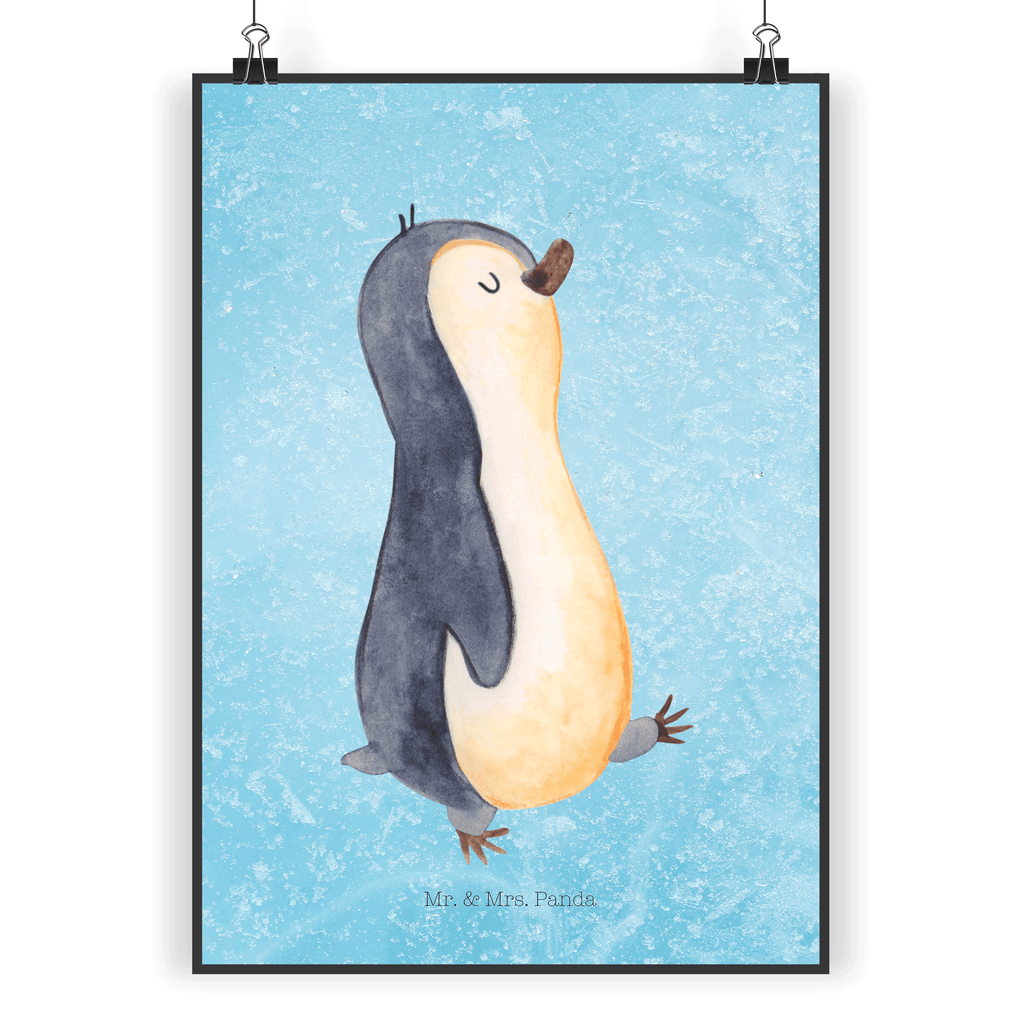 Poster Pinguin marschierend Poster, Wandposter, Bild, Wanddeko, Küchenposter, Kinderposter, Wanddeko Bild, Raumdekoration, Wanddekoration, Handgemaltes Poster, Mr. & Mrs. Panda Poster, Designposter, Kunstdruck, Posterdruck, Pinguin, Pinguine, Frühaufsteher, Langschläfer, Bruder, Schwester, Familie