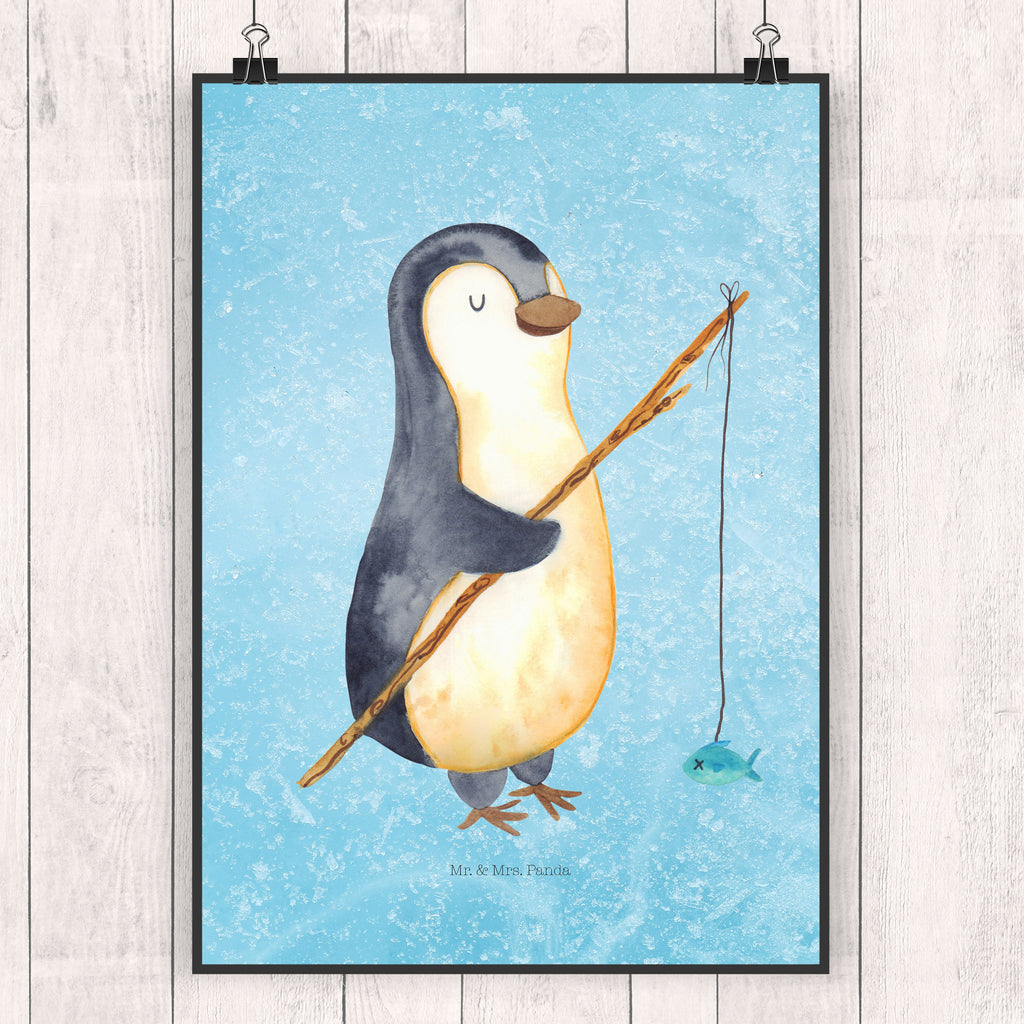 Poster Pinguin Angler Poster, Wandposter, Bild, Wanddeko, Küchenposter, Kinderposter, Wanddeko Bild, Raumdekoration, Wanddekoration, Handgemaltes Poster, Mr. & Mrs. Panda Poster, Designposter, Kunstdruck, Posterdruck, Pinguin, Pinguine, Angeln, Angler, Tagträume, Hobby, Plan, Planer, Tagesplan, Neustart, Motivation, Geschenk, Freundinnen, Geschenkidee, Urlaub, Wochenende