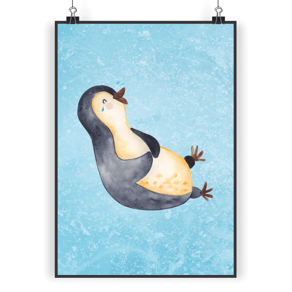 Poster Pinguin lachend Poster, Wandposter, Bild, Wanddeko, Küchenposter, Kinderposter, Wanddeko Bild, Raumdekoration, Wanddekoration, Handgemaltes Poster, Mr. & Mrs. Panda Poster, Designposter, Kunstdruck, Posterdruck, Pinguin, Pinguine, lustiger Spruch, Optimismus, Fröhlich, Lachen, Humor, Fröhlichkeit