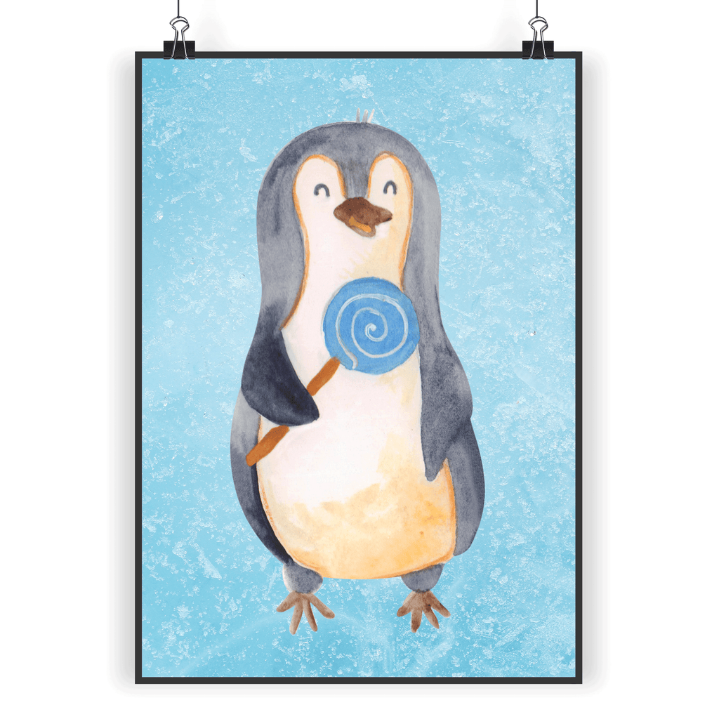 Poster Pinguin Lolli Poster, Wandposter, Bild, Wanddeko, Küchenposter, Kinderposter, Wanddeko Bild, Raumdekoration, Wanddekoration, Handgemaltes Poster, Mr. & Mrs. Panda Poster, Designposter, Kunstdruck, Posterdruck, Pinguin, Pinguine, Lolli, Süßigkeiten, Blödsinn, Spruch, Rebell, Gauner, Ganove, Rabauke