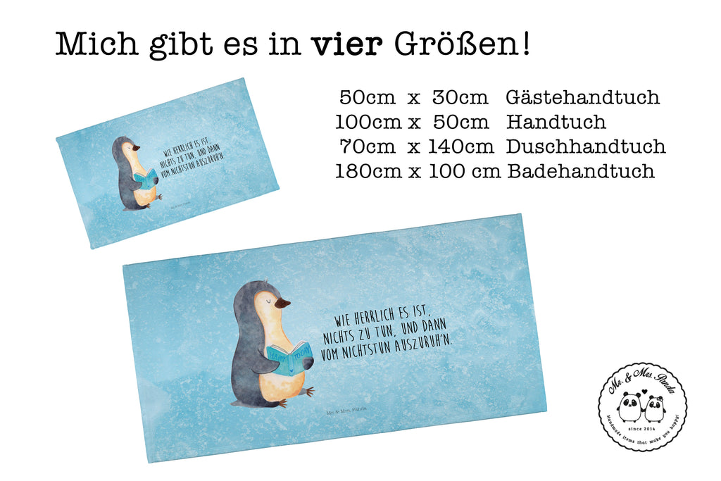 Gäste Handtuch Pinguin Buch Gästetuch, Reisehandtuch, Sport Handtuch, Frottier, Kinder Handtuch, Pinguin, Pinguine, Buch, Lesen, Bücherwurm, Nichtstun, Faulenzen, Ferien, Urlaub, Freizeit