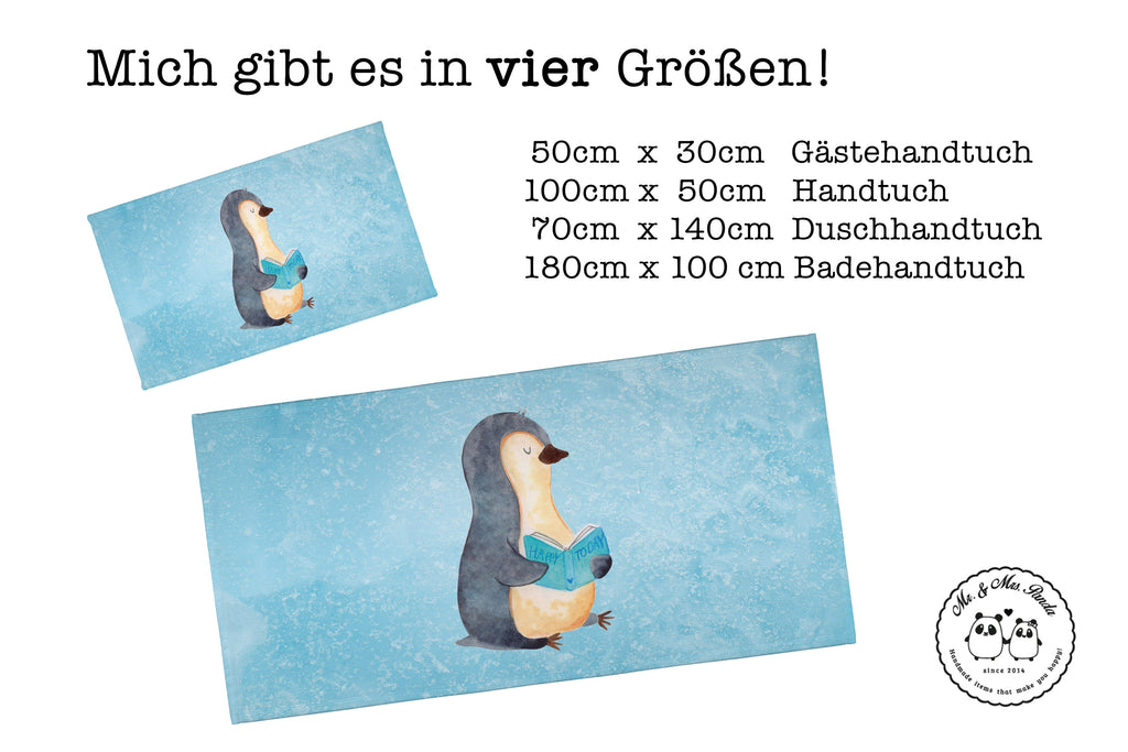 Gäste Handtuch Pinguin Buch Gästetuch, Reisehandtuch, Sport Handtuch, Frottier, Kinder Handtuch, Pinguin, Pinguine, Buch, Lesen, Bücherwurm, Nichtstun, Faulenzen, Ferien, Urlaub, Freizeit