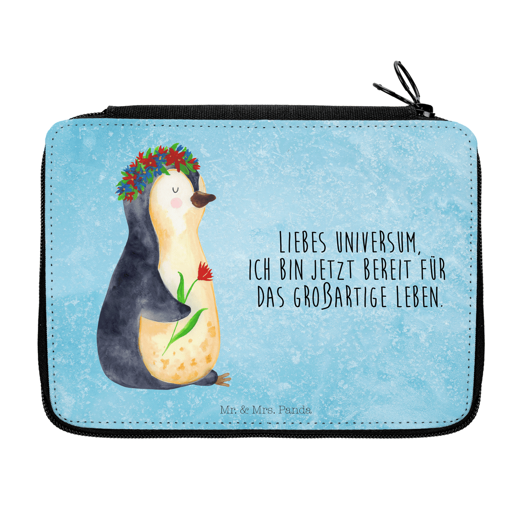 Federmappe Pinguin Blumenkranz Federmappe, Stiftetasche, Stifte Etui, Schule, Einschulung, Geschenk, Kind, Schüler, Schülerin, Stifterolle, Federmäppchen, Motiv, Grundschule, Federmäppchen bedruckt, Büro Stifte Etui, Bestückte Federmappe, Kinder Federmappe, Federmappe Einschulung, Pinguin, Pinguine, Blumenkranz, Universum, Leben, Wünsche, Ziele, Lebensziele, Motivation, Lebenslust, Liebeskummer, Geschenkidee