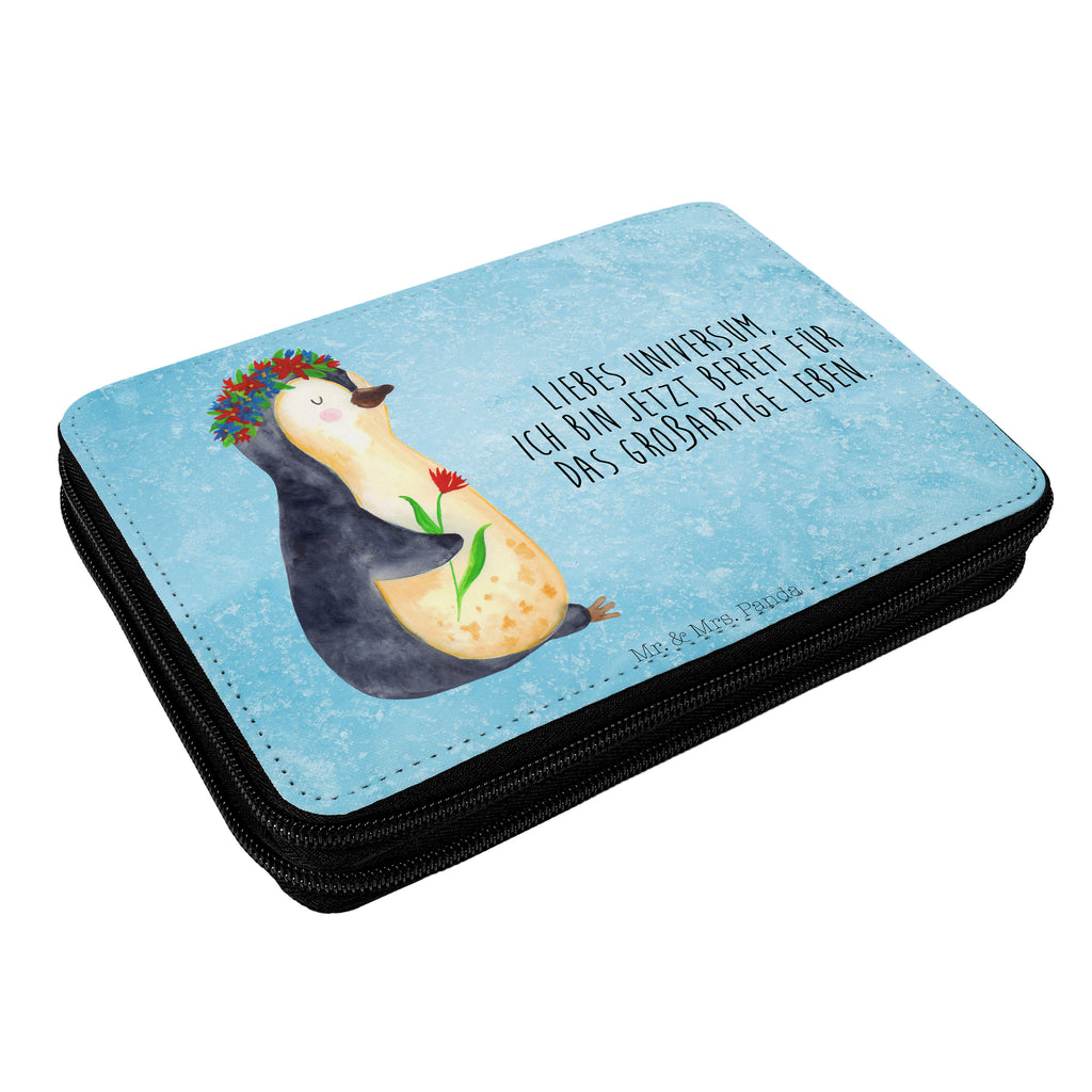 Federmappe Pinguin Blumenkranz Federmappe, Stiftetasche, Stifte Etui, Schule, Einschulung, Geschenk, Kind, Schüler, Schülerin, Stifterolle, Federmäppchen, Motiv, Grundschule, Federmäppchen bedruckt, Büro Stifte Etui, Bestückte Federmappe, Kinder Federmappe, Federmappe Einschulung, Pinguin, Pinguine, Blumenkranz, Universum, Leben, Wünsche, Ziele, Lebensziele, Motivation, Lebenslust, Liebeskummer, Geschenkidee