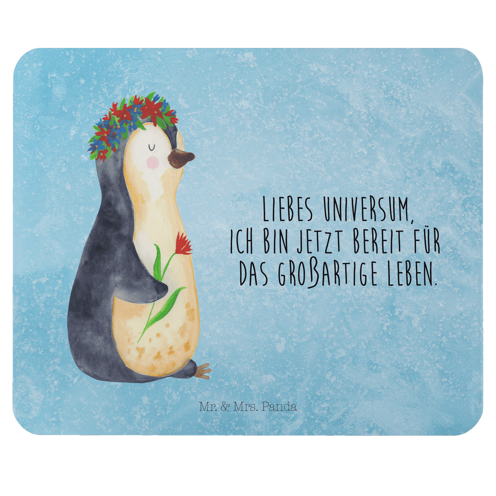 Mauspad Pinguin Blumenkranz Mousepad, Computer zubehör, Büroausstattung, PC Zubehör, Arbeitszimmer, Mauspad, Einzigartiges Mauspad, Designer Mauspad, Pinguin, Pinguine, Blumenkranz, Universum, Leben, Wünsche, Ziele, Lebensziele, Motivation, Lebenslust, Liebeskummer, Geschenkidee
