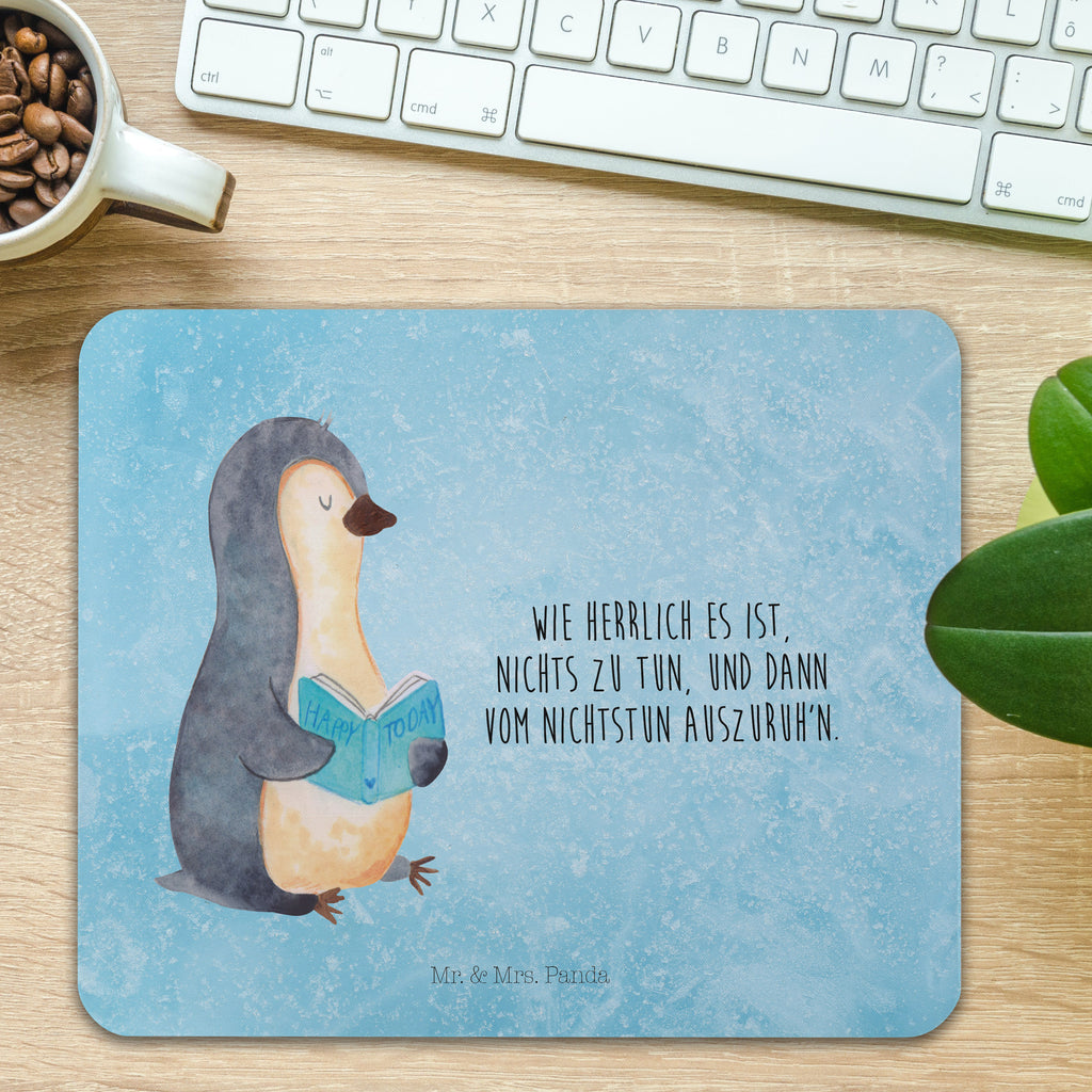 Mauspad Pinguin Buch Mousepad, Computer zubehör, Büroausstattung, PC Zubehör, Arbeitszimmer, Mauspad, Einzigartiges Mauspad, Designer Mauspad, Pinguin, Pinguine, Buch, Lesen, Bücherwurm, Nichtstun, Faulenzen, Ferien, Urlaub, Freizeit